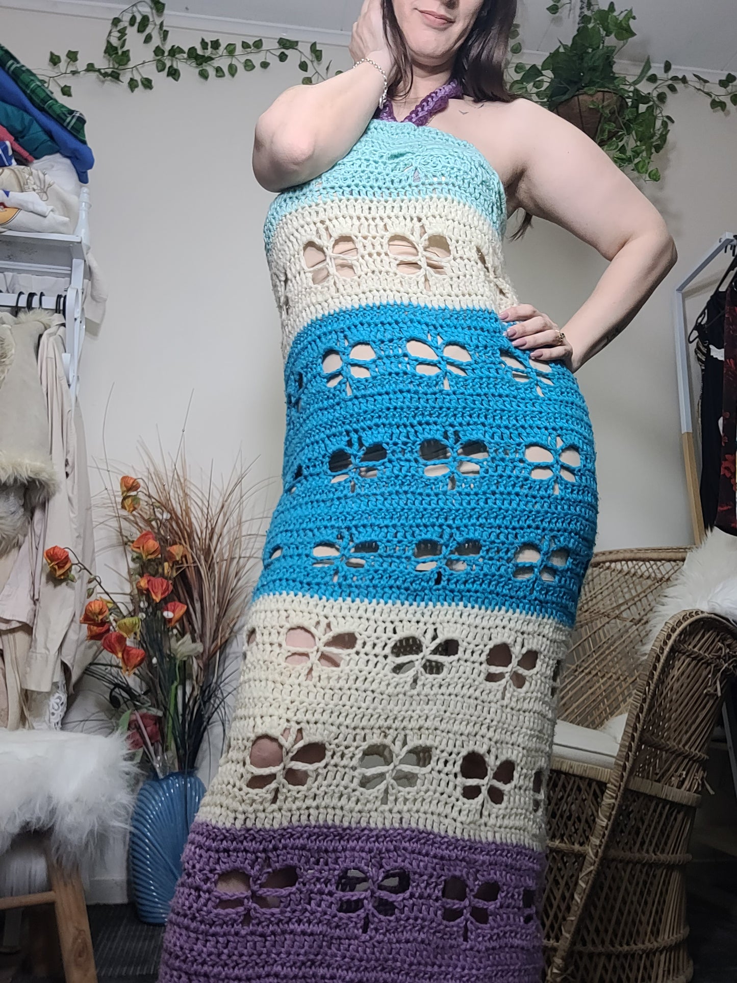 Stunning Crochet Handmade Long Dress