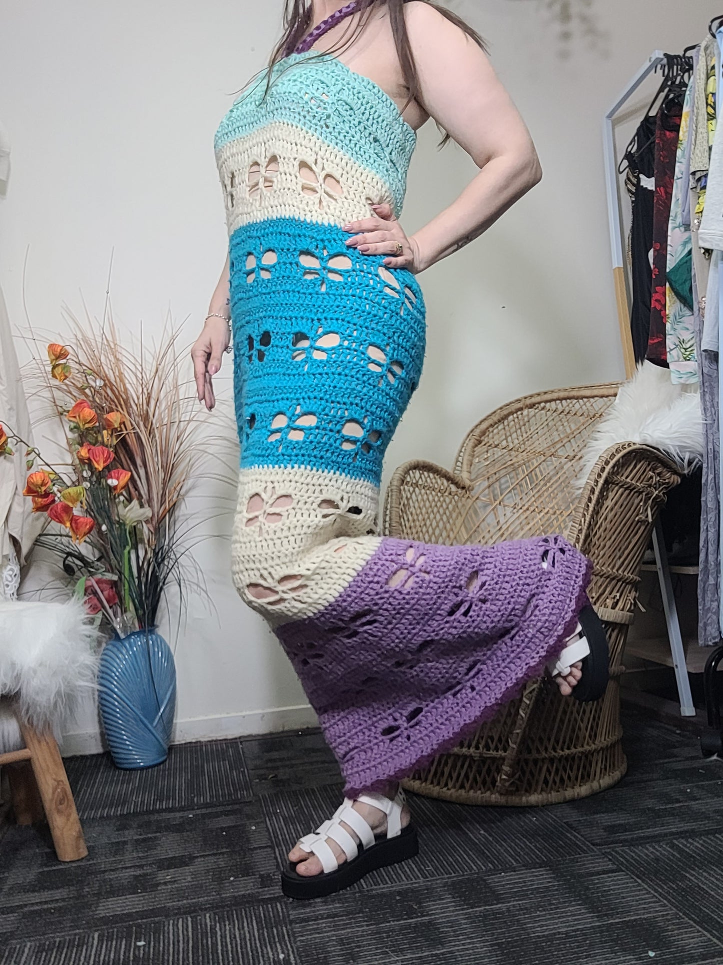 Stunning Crochet Handmade Long Dress