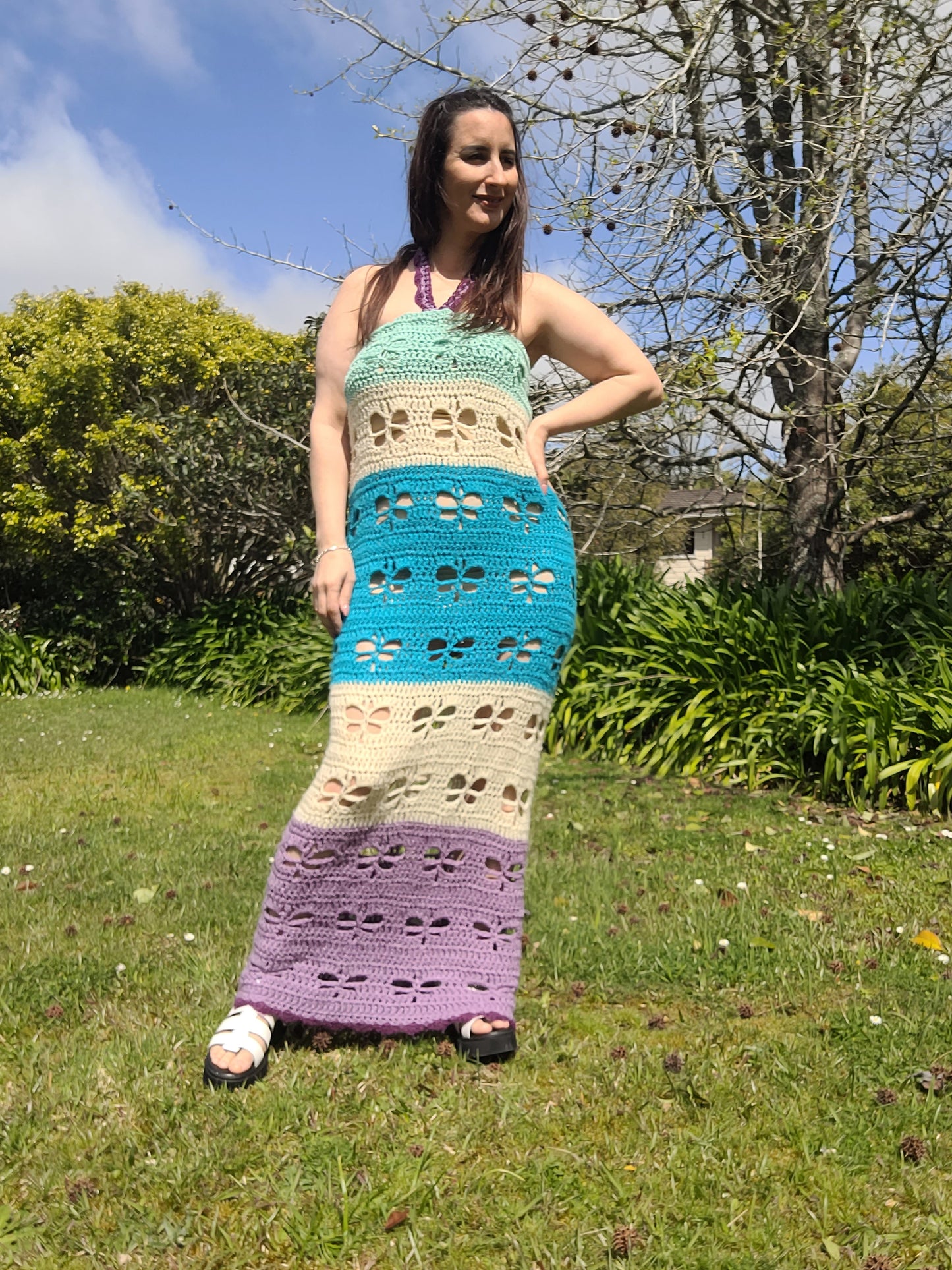 Stunning Crochet Handmade Long Dress