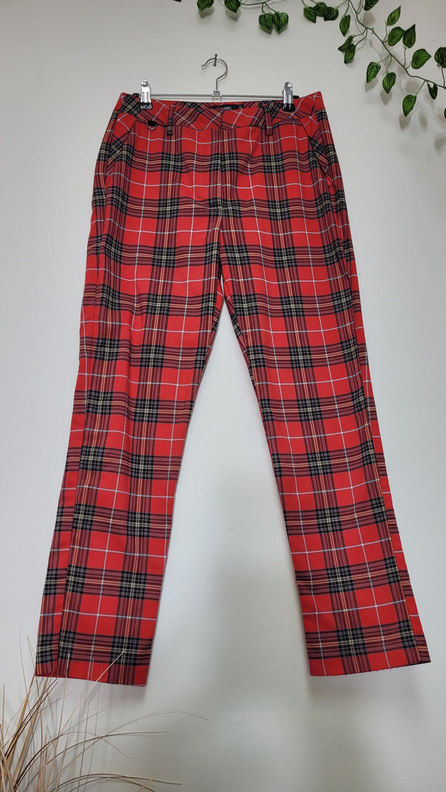 Red Plaid Trousers Pants - Step into Retro Coolness!