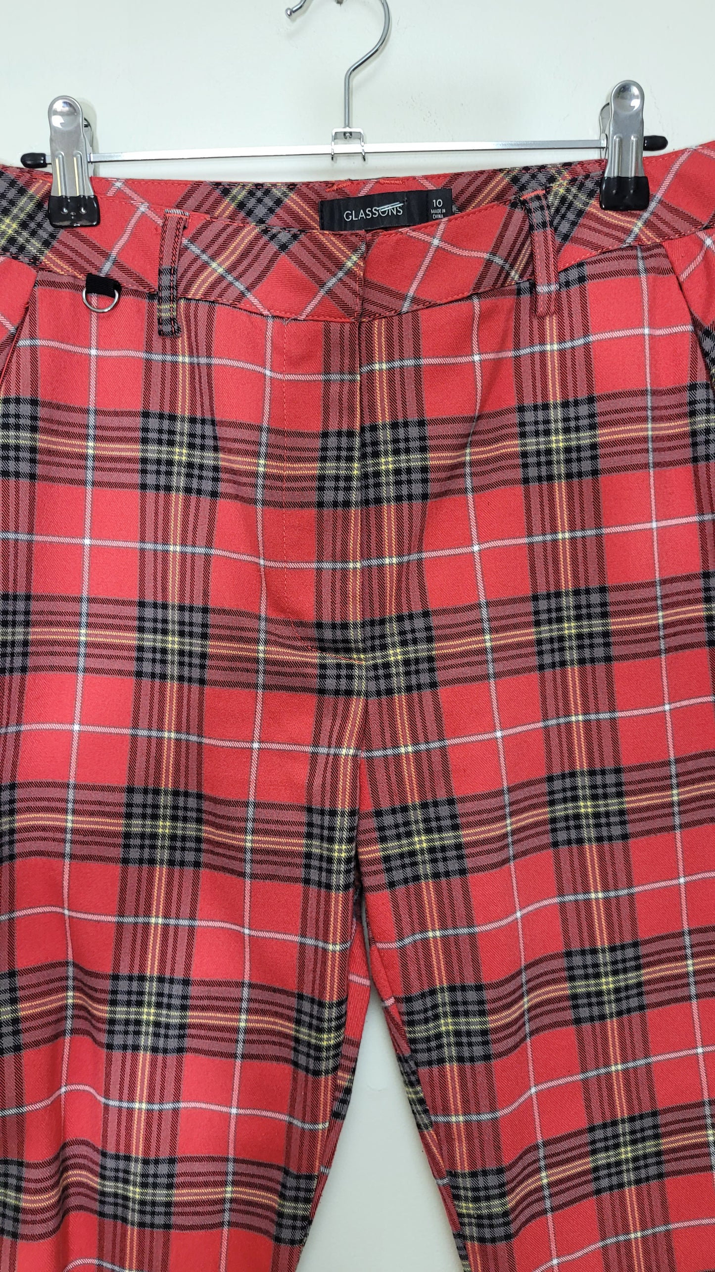 Red Plaid Trousers Pants - Step into Retro Coolness!