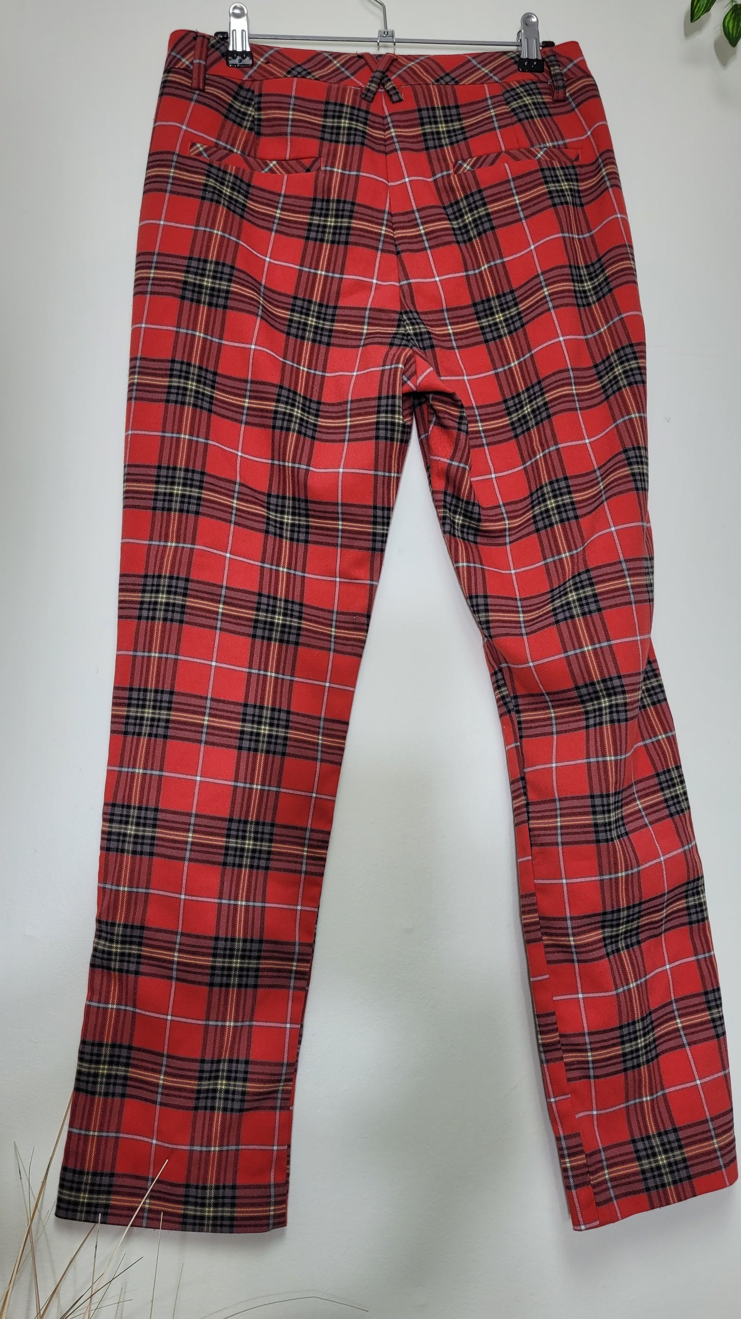 Red Plaid Trousers Pants - Step into Retro Coolness!