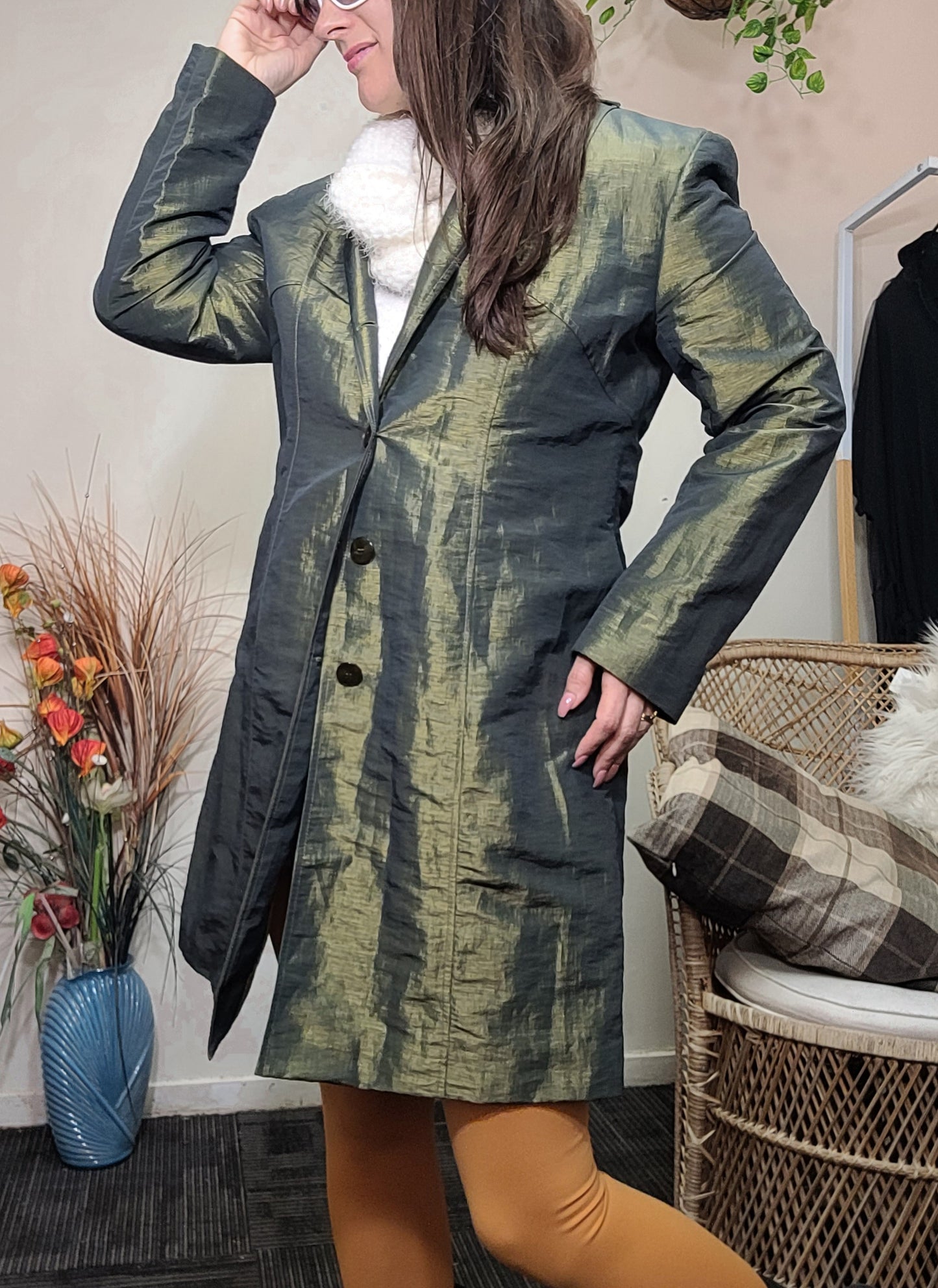 Lovely green vintage button up jacket. Size 14 Second hand jacket