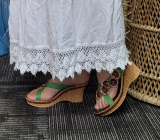 Gorgeous Floral Wedge Sandals - Size 39