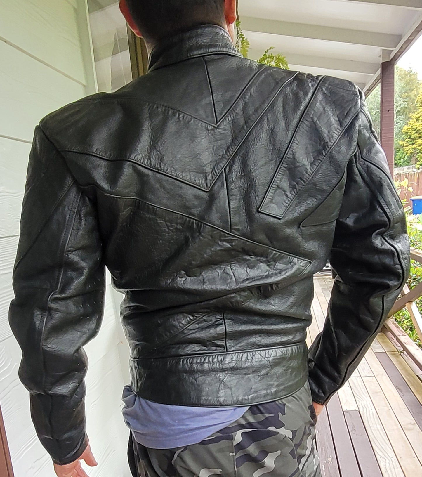 4 STAR style Etches - Men size M Heavy Duty Padded Leather Motorcycle Biker J