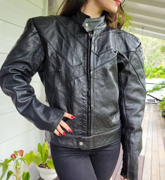 unique vintage black leather jacket for sale