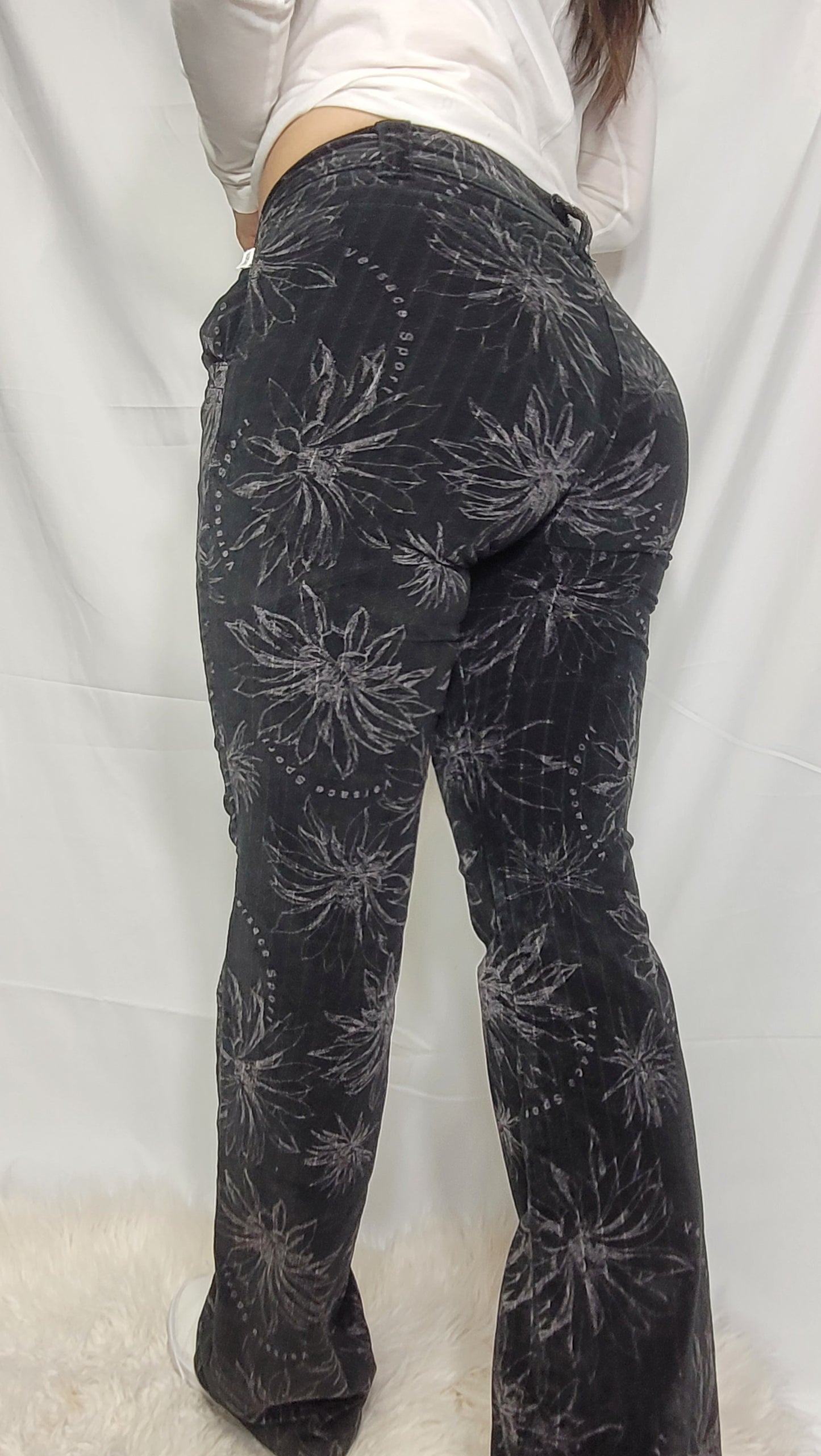 Unique used pants - Versace Flared Trousers – Striking Graphics, Size 40, Made in New Zealand!