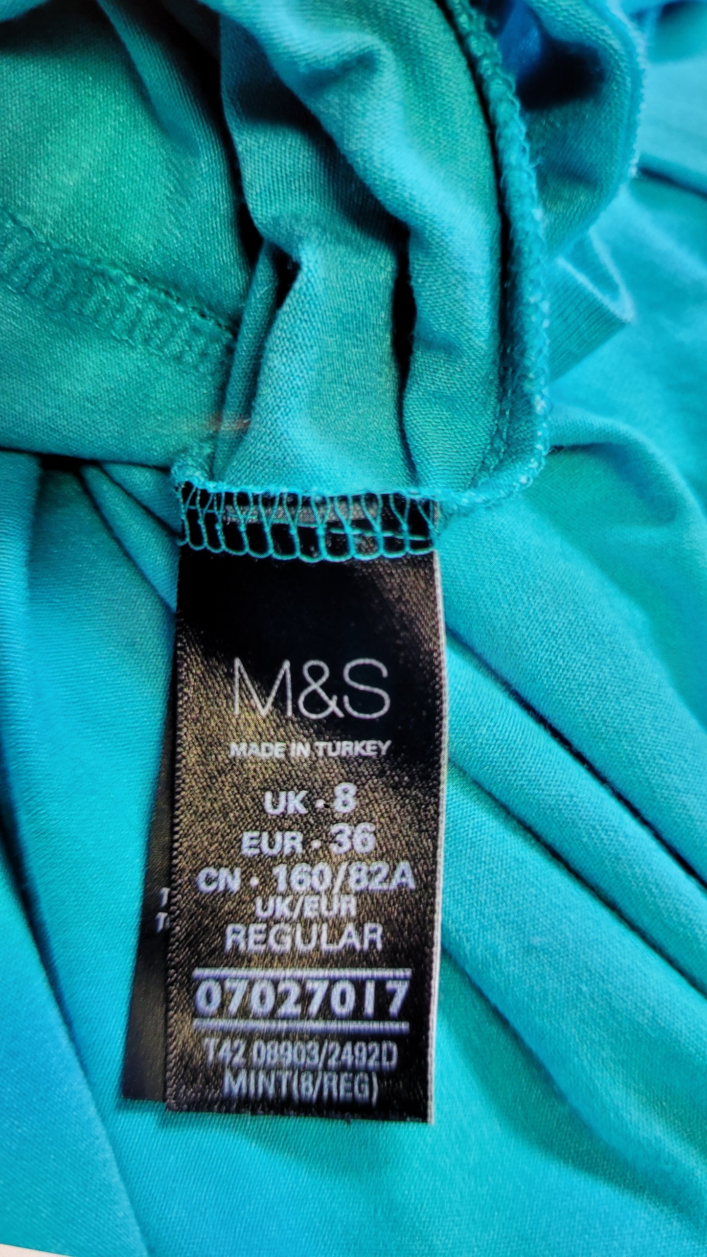 Turquoise Short Sleeve preloved Maxi Dress