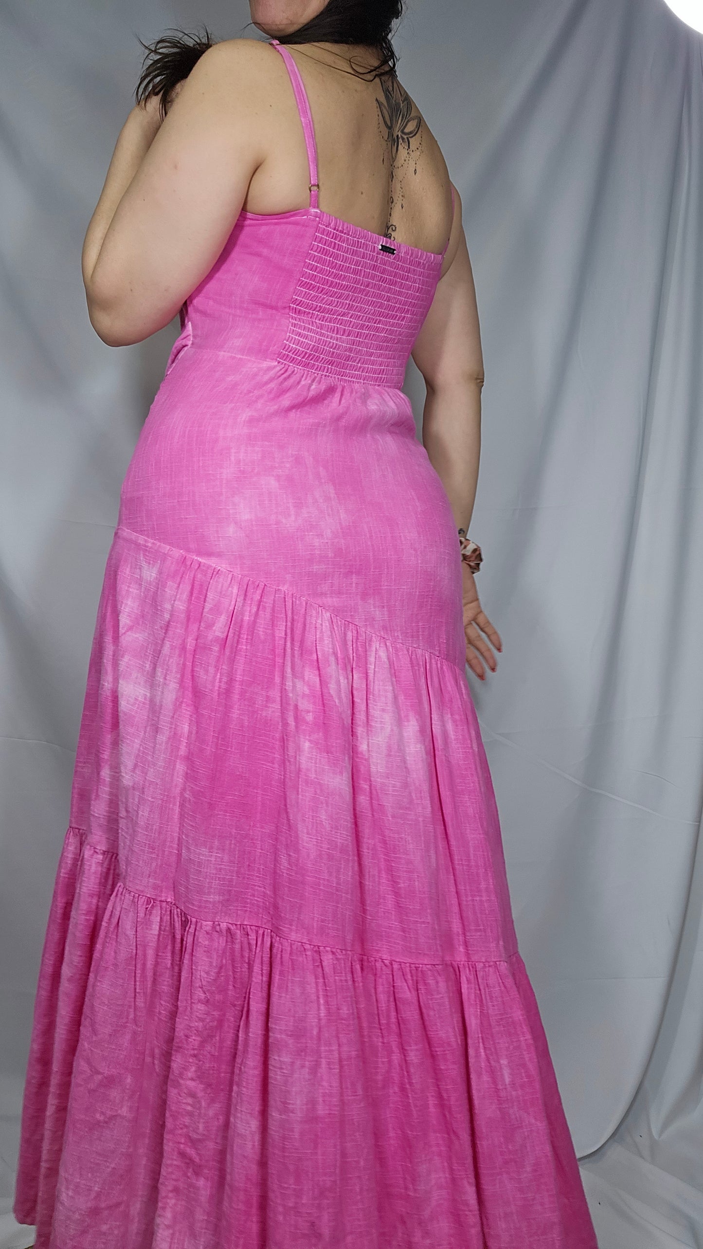 Linen Blend Pink Billabong Maxi Dress