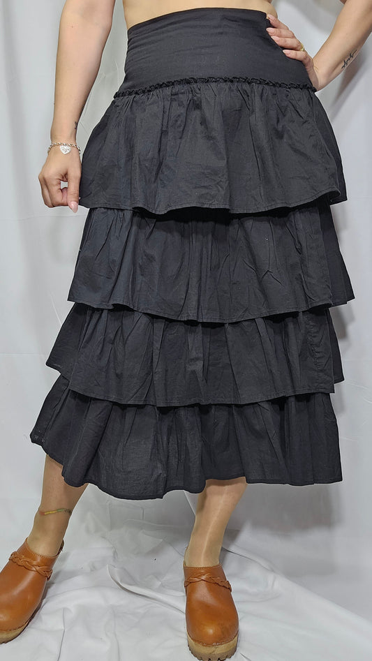 Black Layered used Skirt