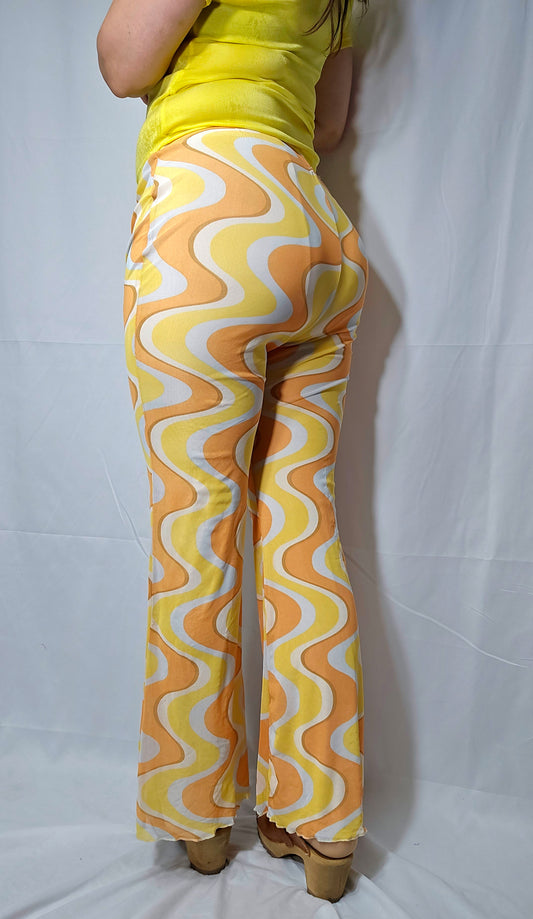 Retro Style Flare Pants - Trousers Size M