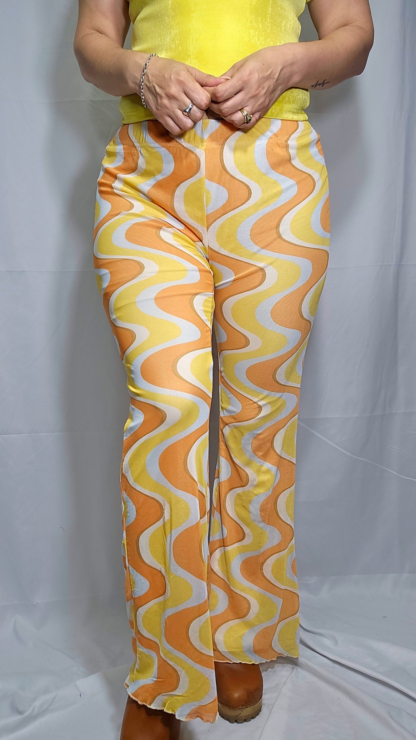 Retro Style Flare Pants - Trousers Size M