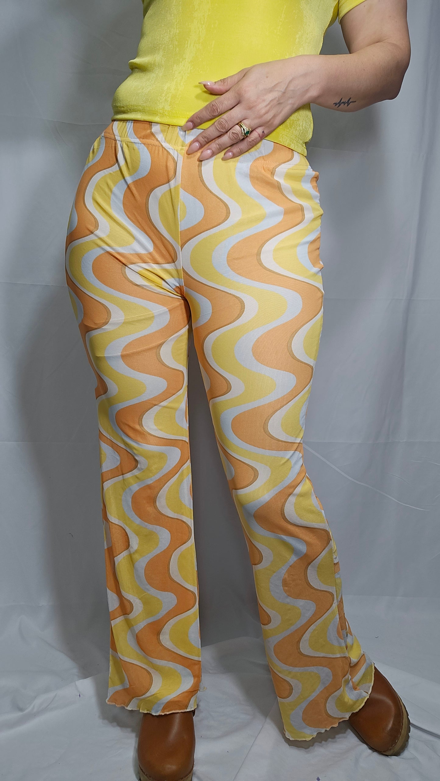 Retro Style Flare Pants - Trousers Size M