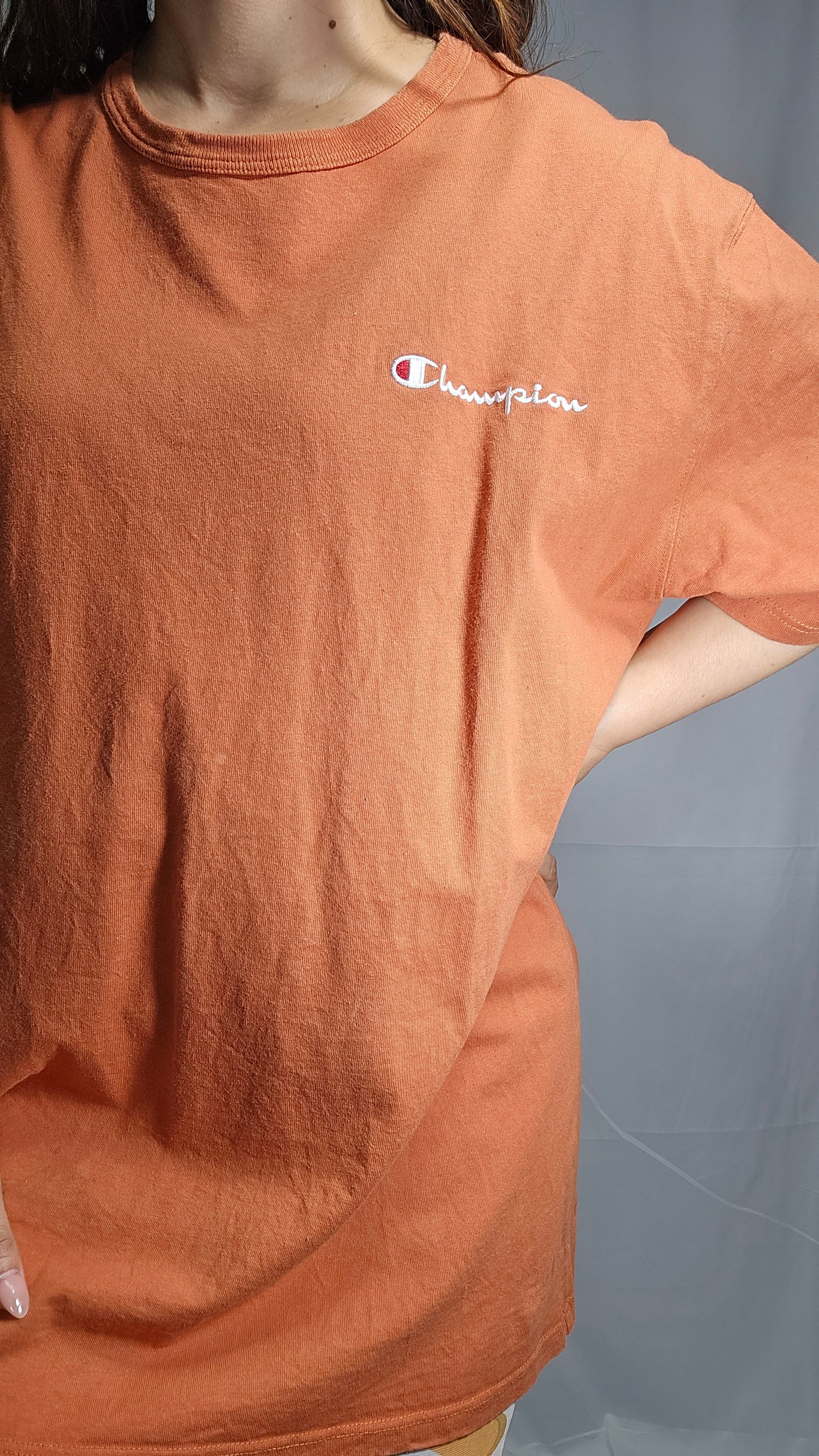 Orange Champion T-Shirt - Crewneck tee Size XL