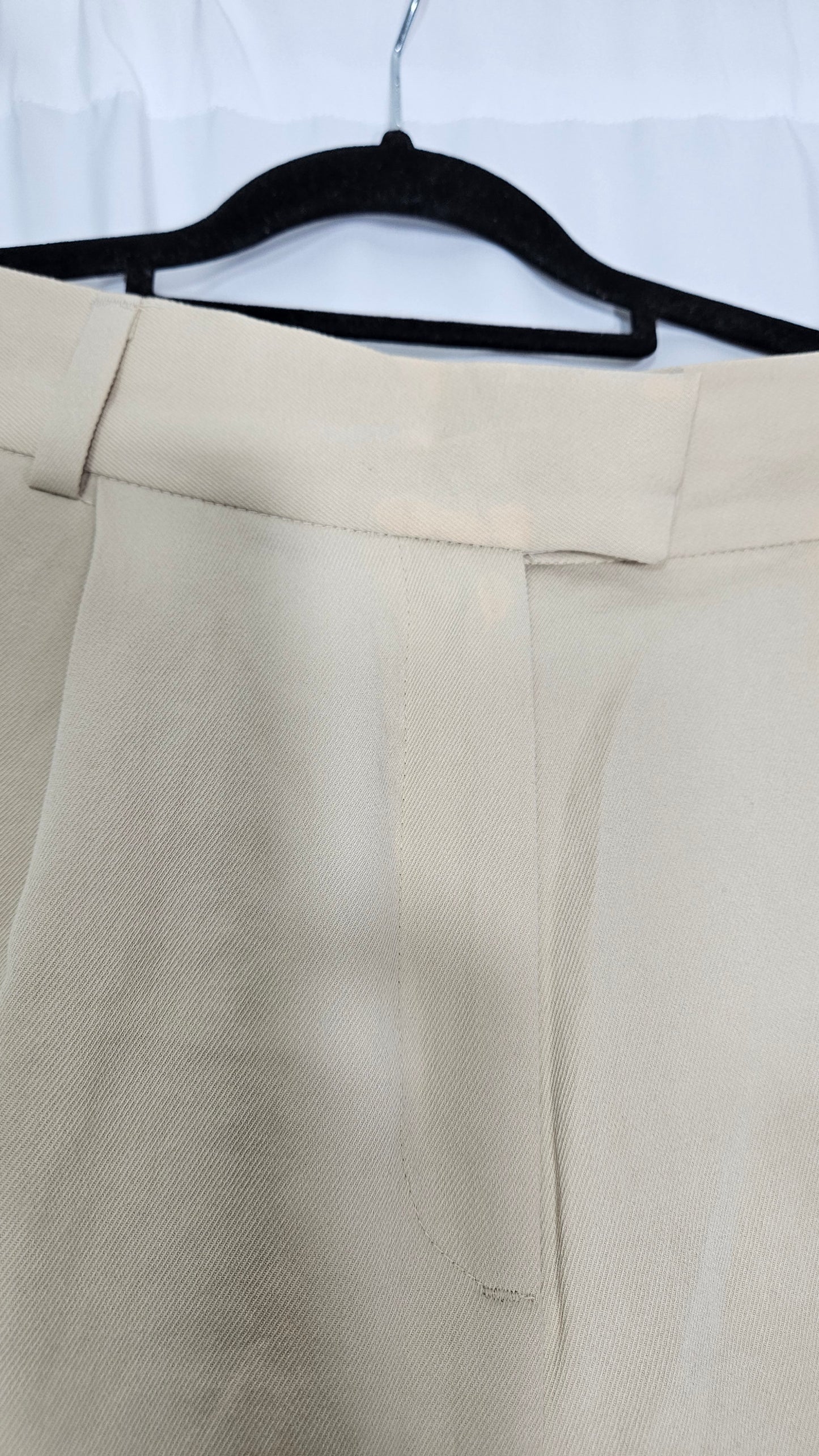 h&m Straight Leg Trousers - Beige Pants