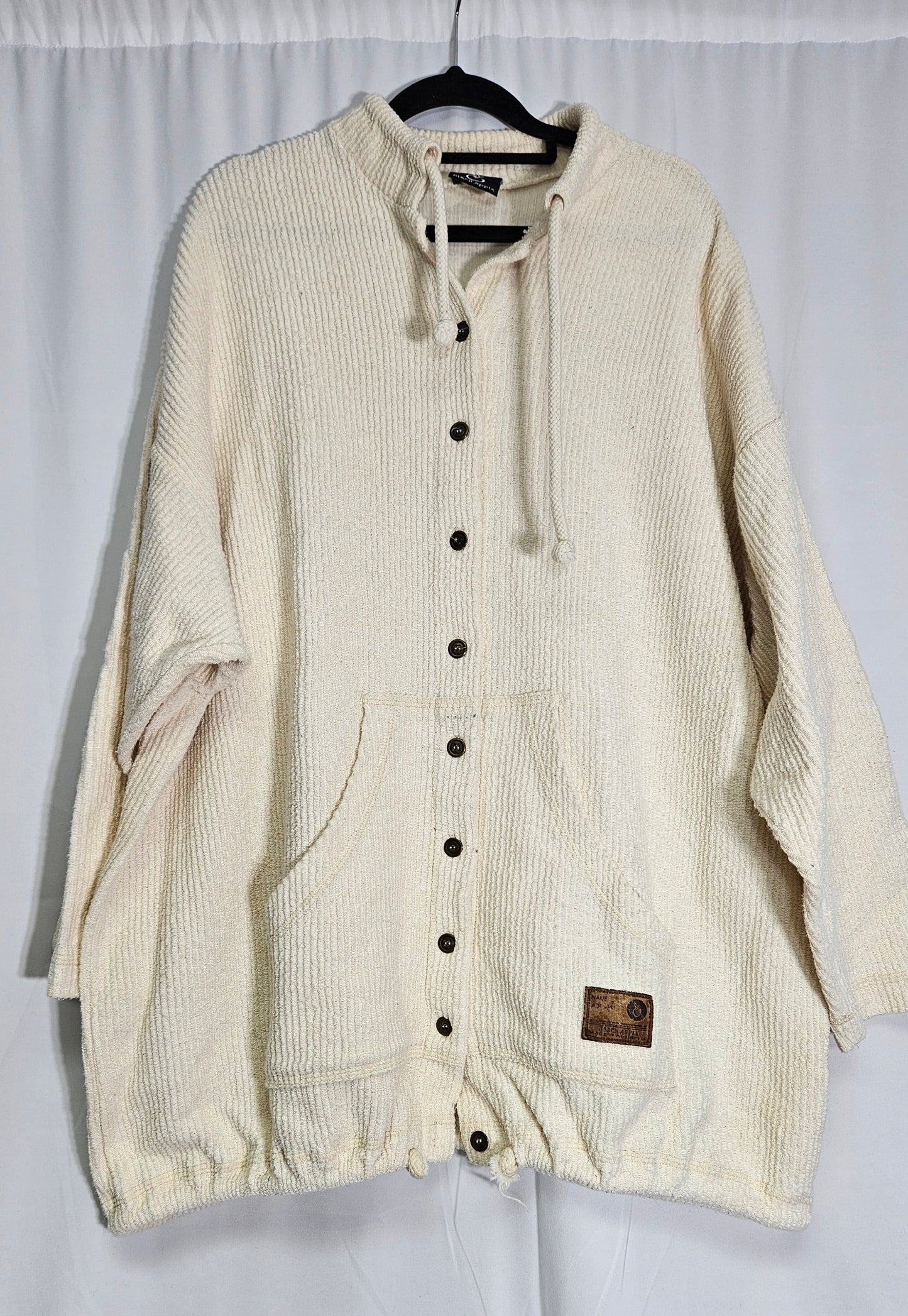 Collared 2 Pocket Cardigan Beige oversized Cardi