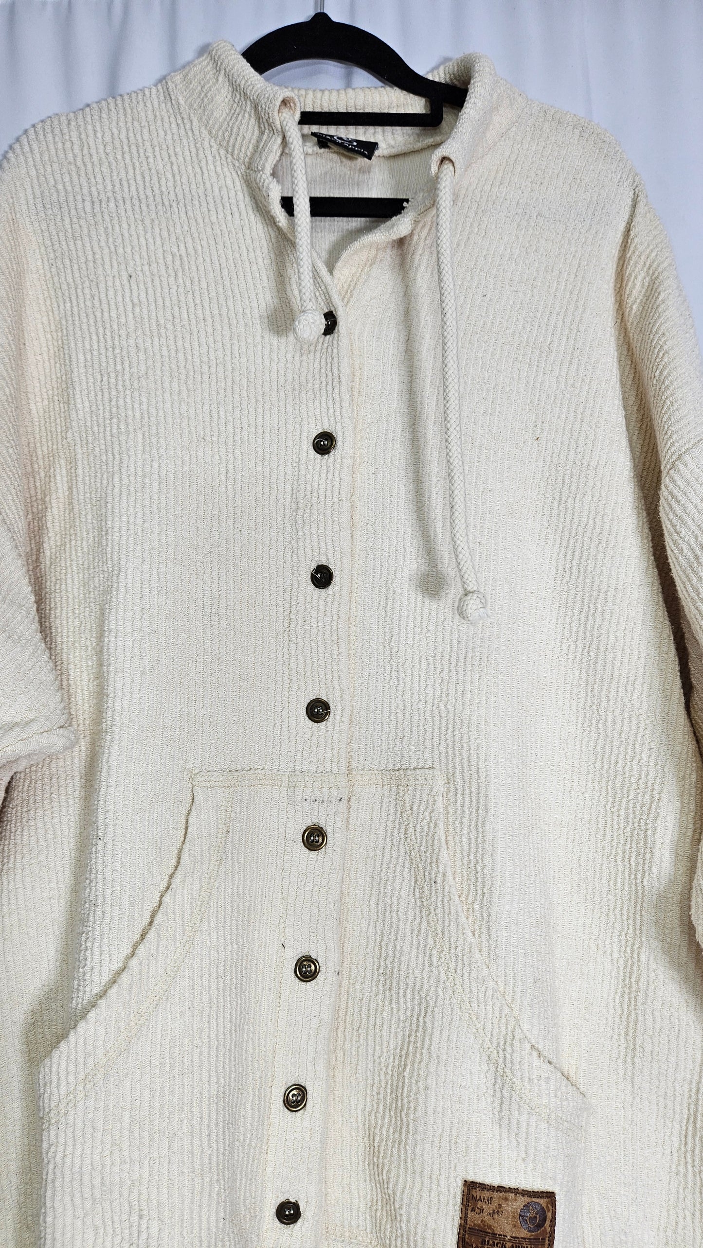 Collared 2 Pocket Cardigan Beige oversized Cardi