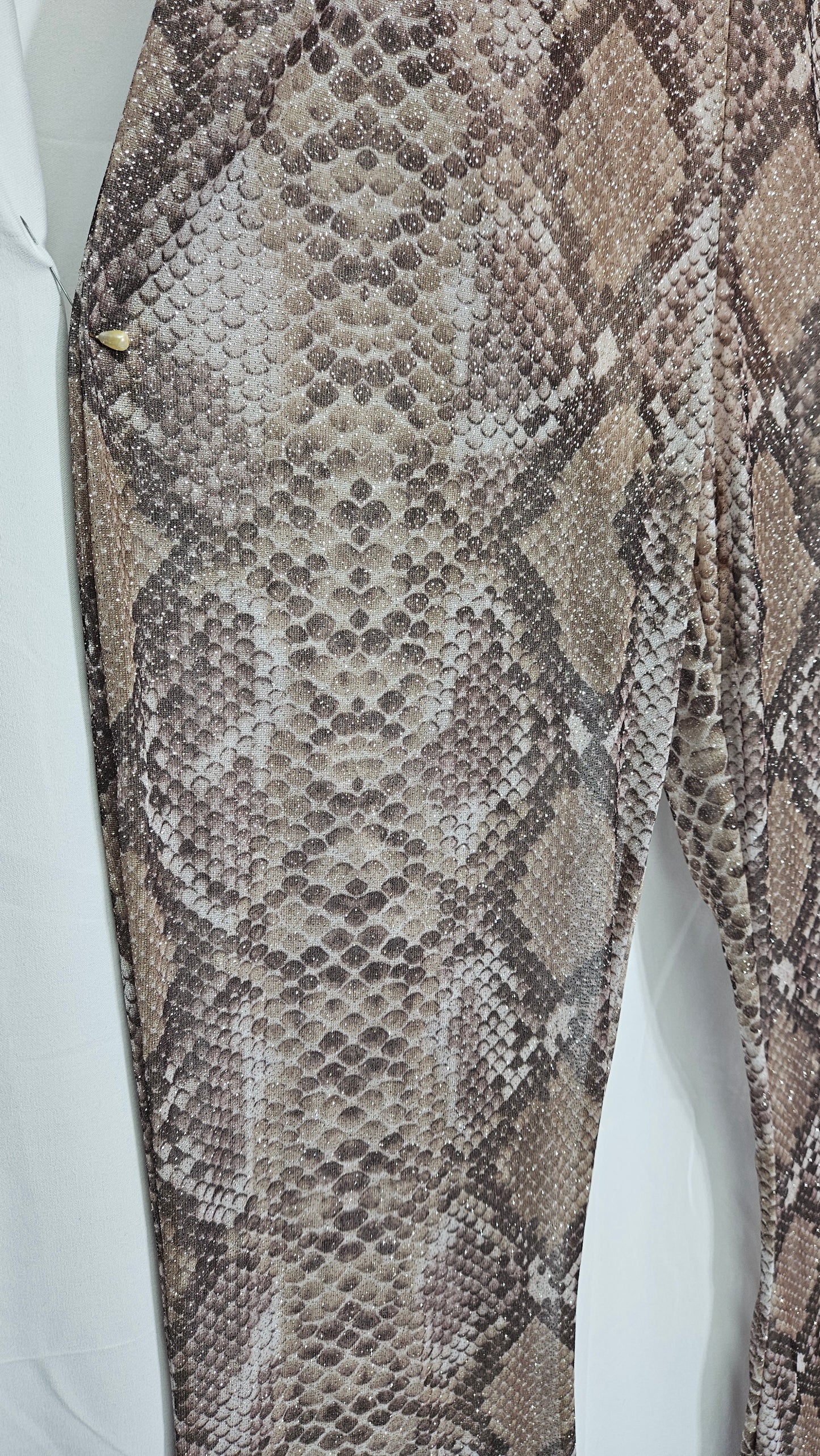 SEQUIN SNAKE MESH PLUNGE JUMPSUIT Preloved Jumpsuit