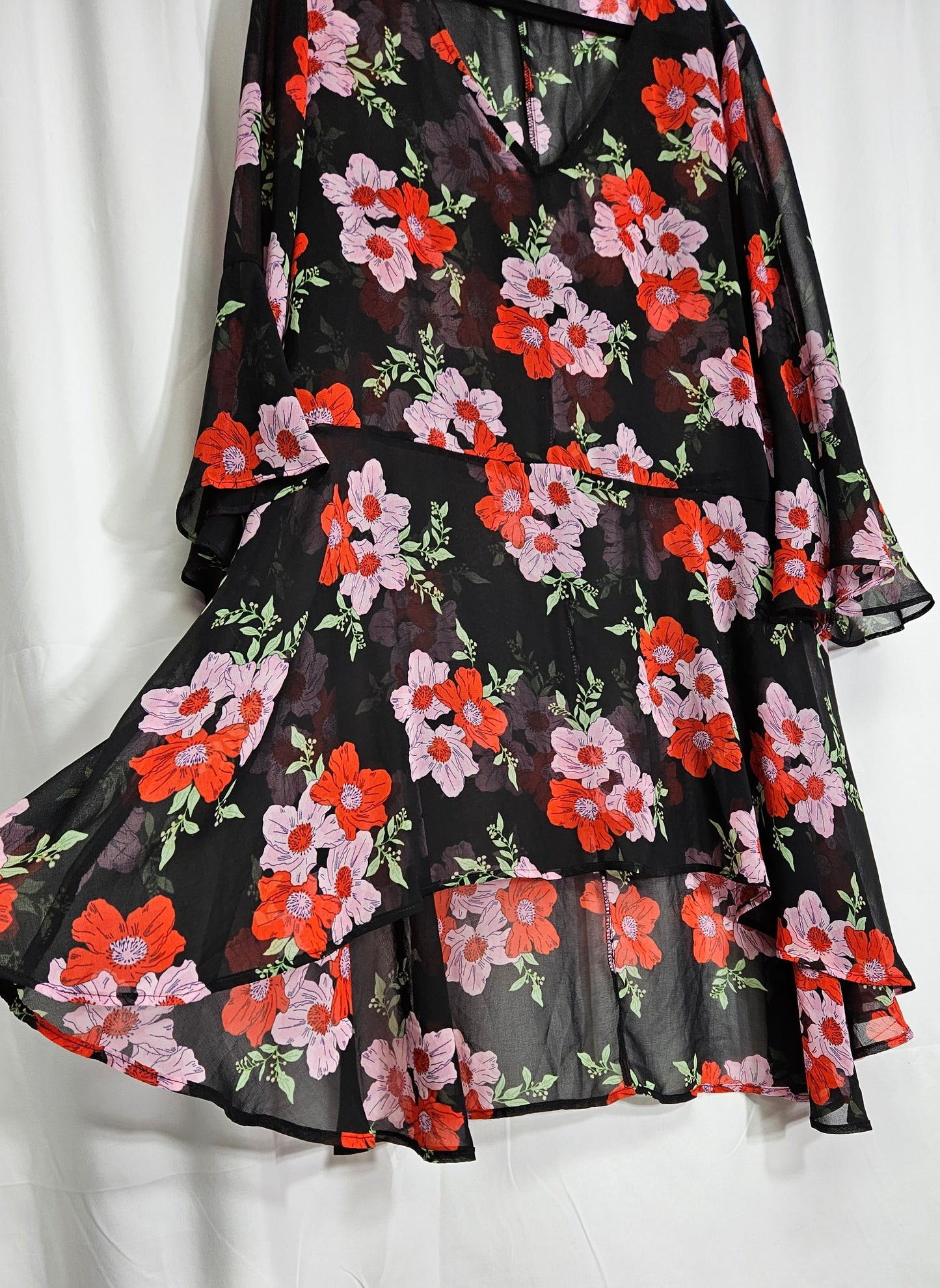 floral see-through preloved dress size 20