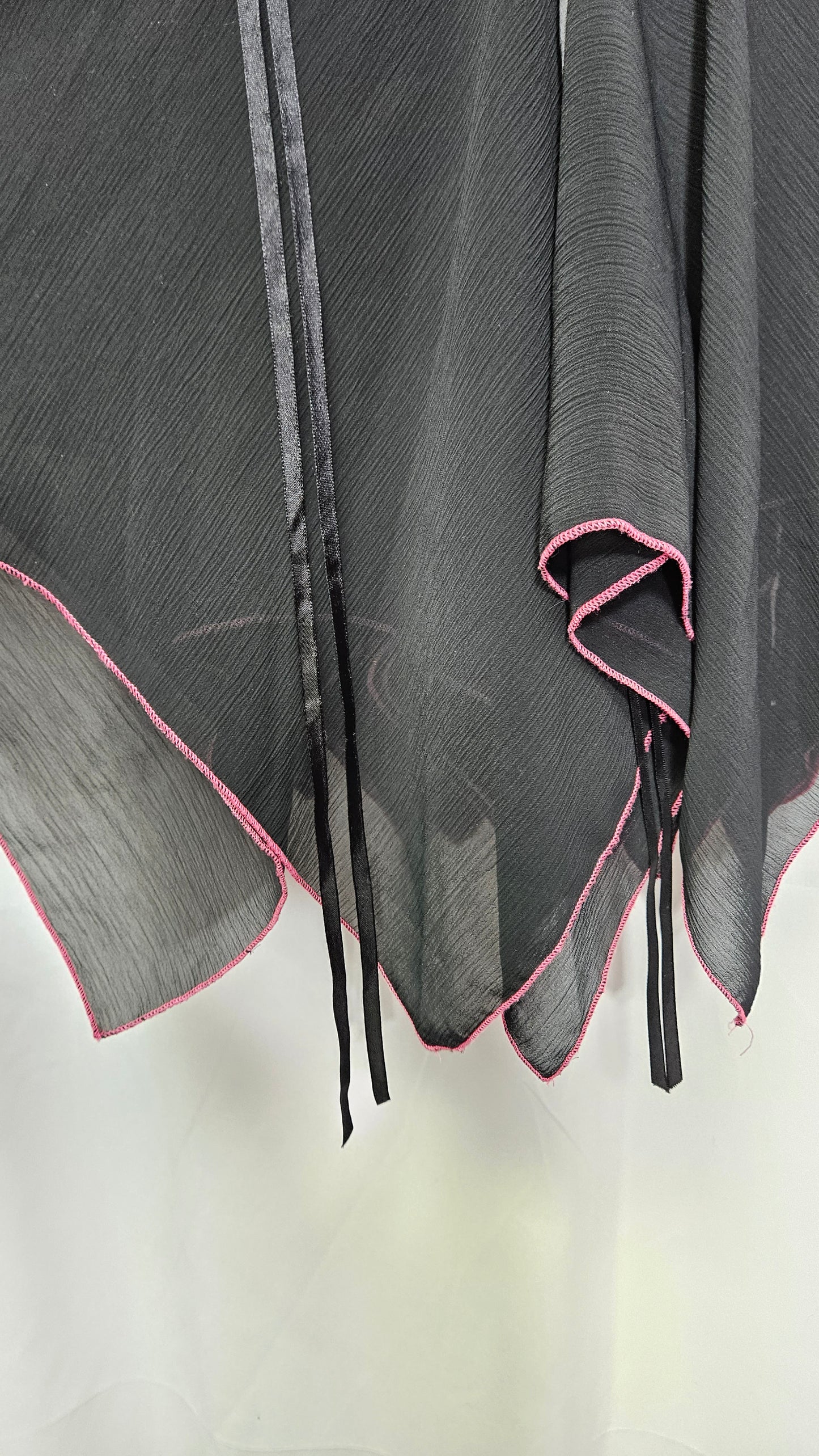 Lovely vintage Black & Pink Ruched dress- y2k asymmetrical hem Dress