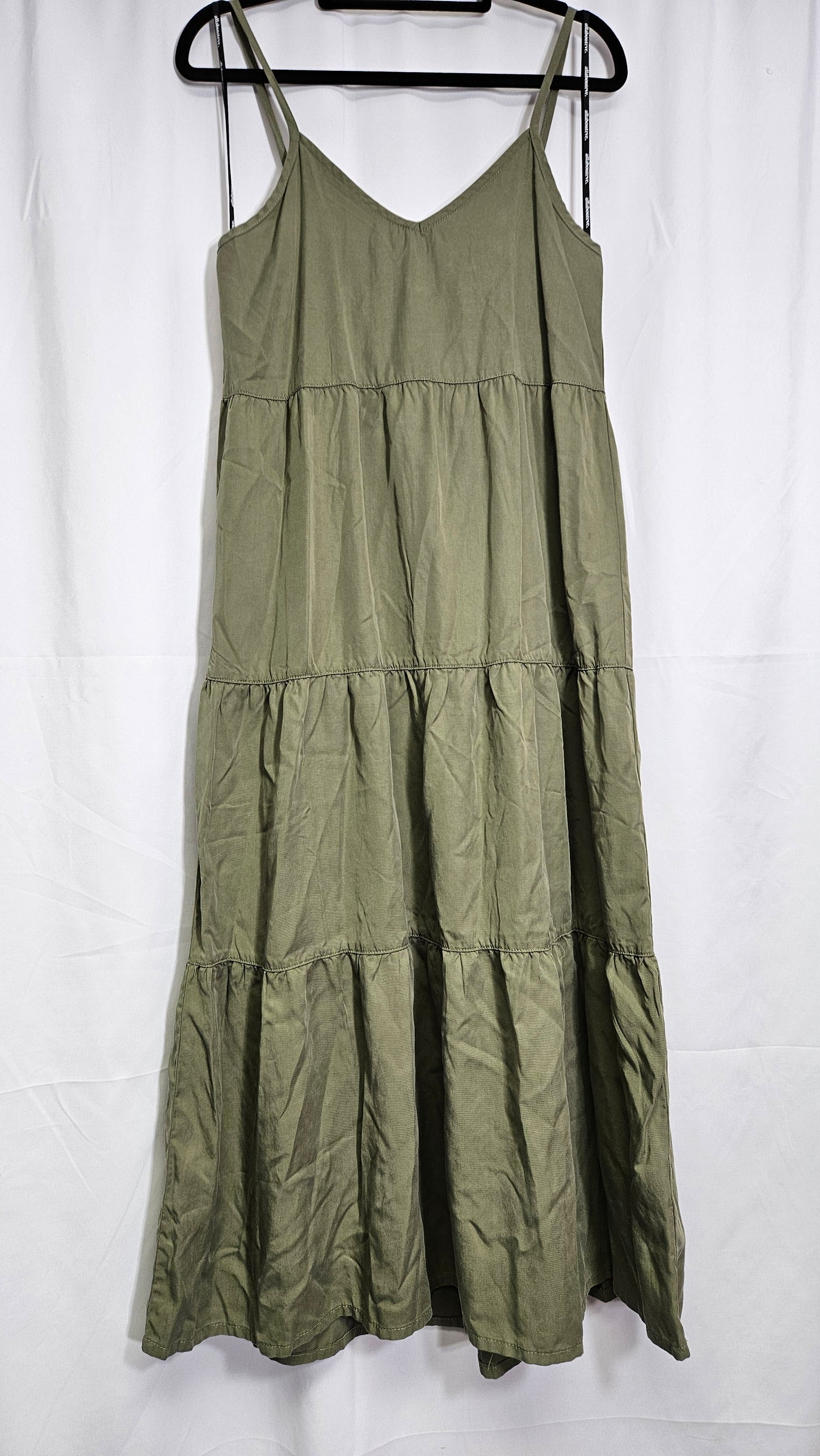 All About Eve Army Green Tencel Dress Cami Midi Dress