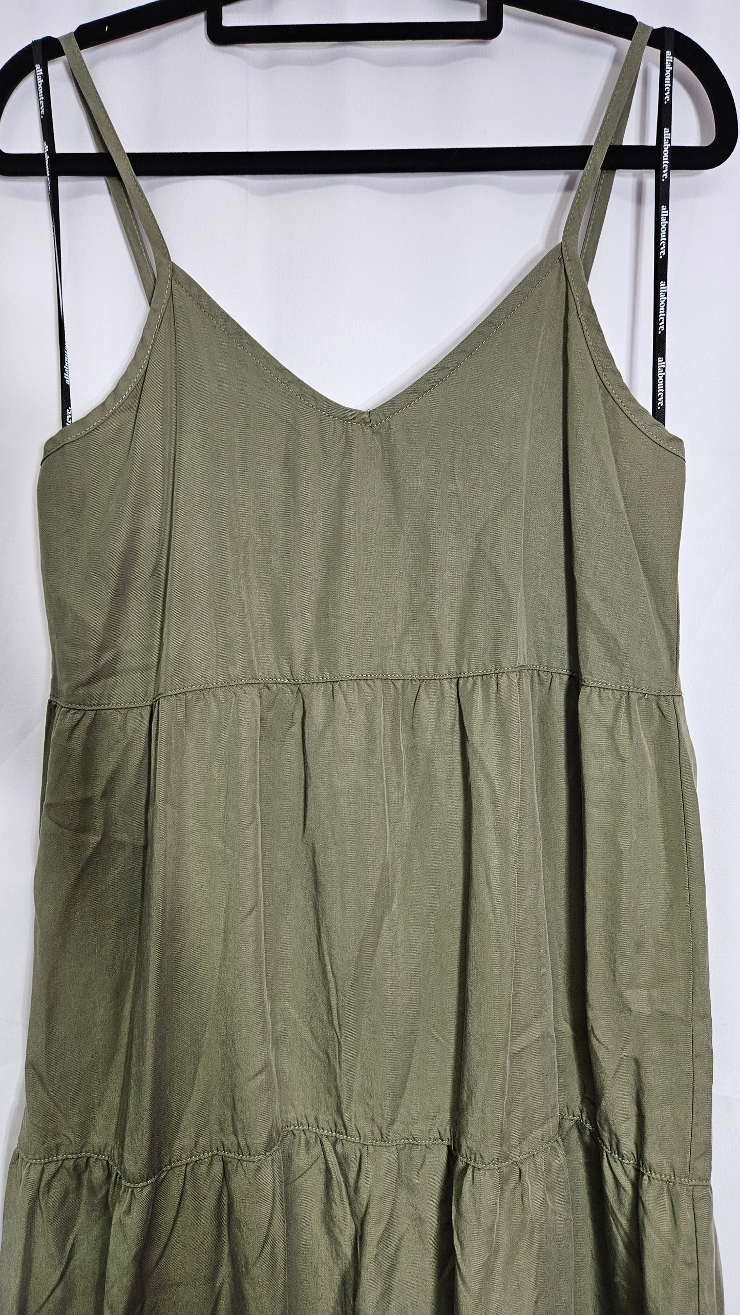 All About Eve Army Green Tencel Dress Cami Midi Dress