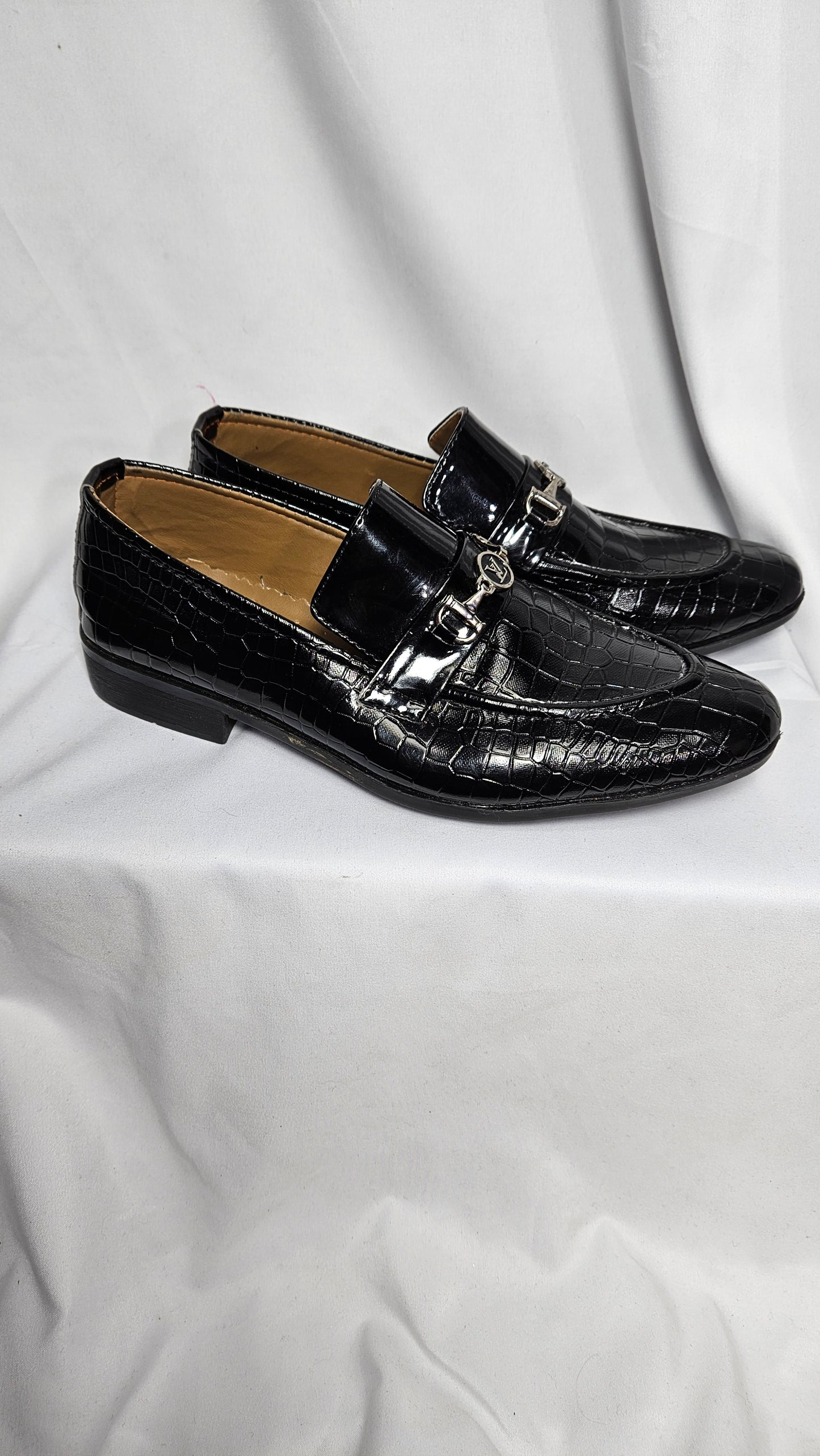 L Vuitton inspired shoes Black LV moccasin.