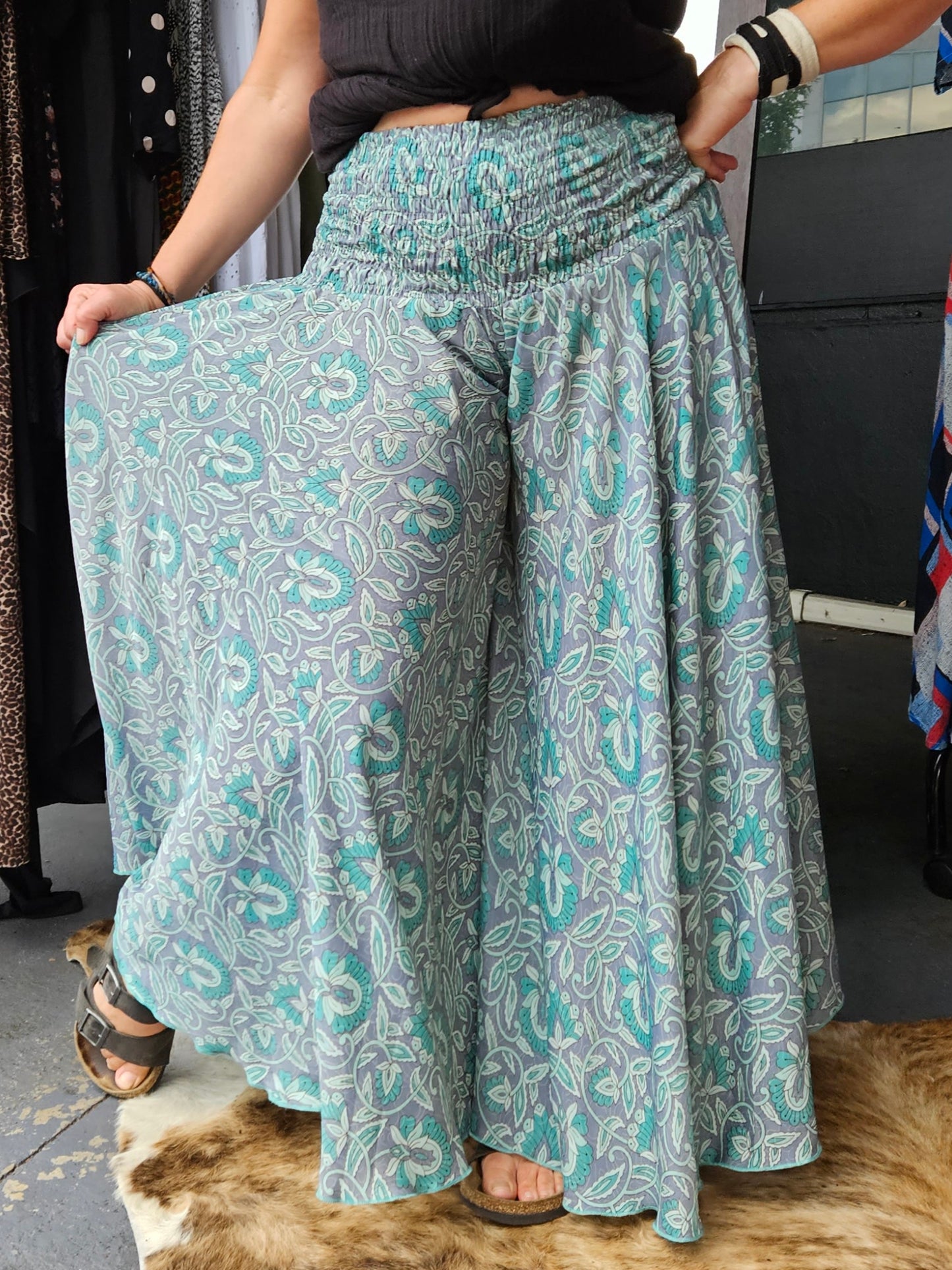 silk palazzo pants - Trousers wide leg Pants