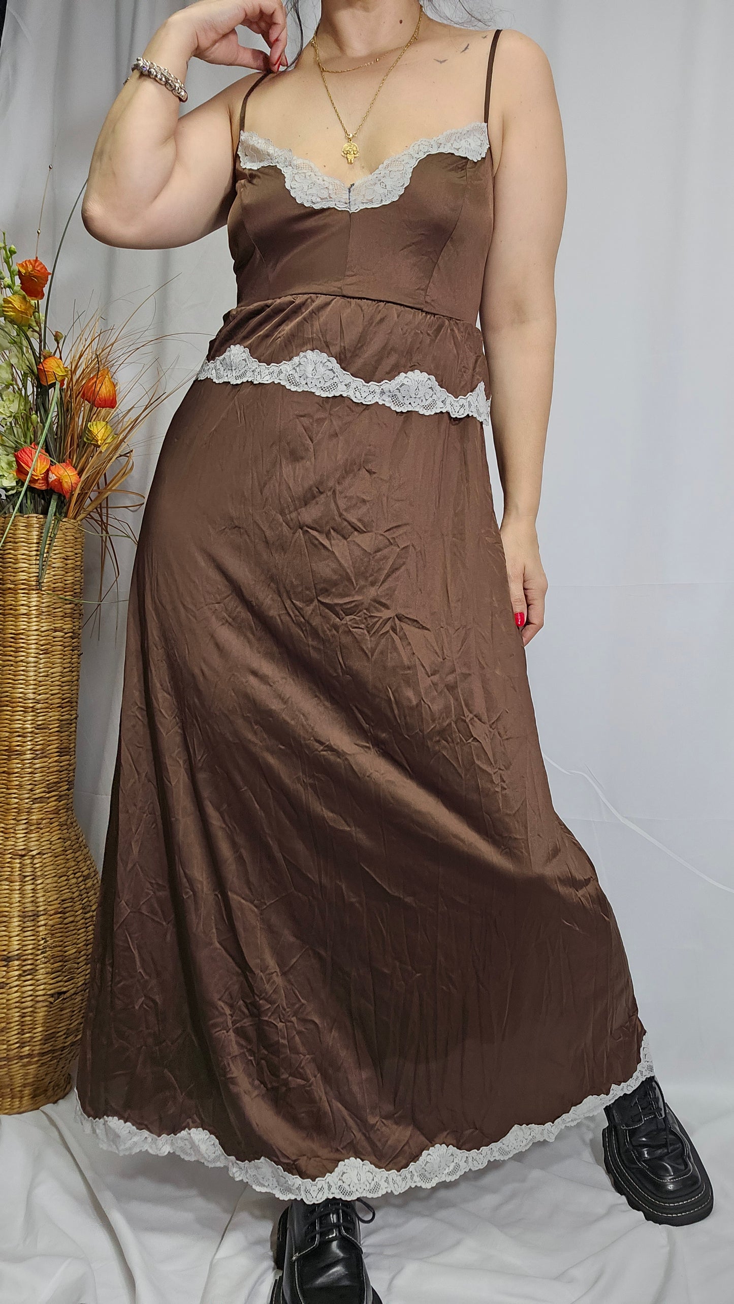 Stunning vintage brown Slip Dress - nighty