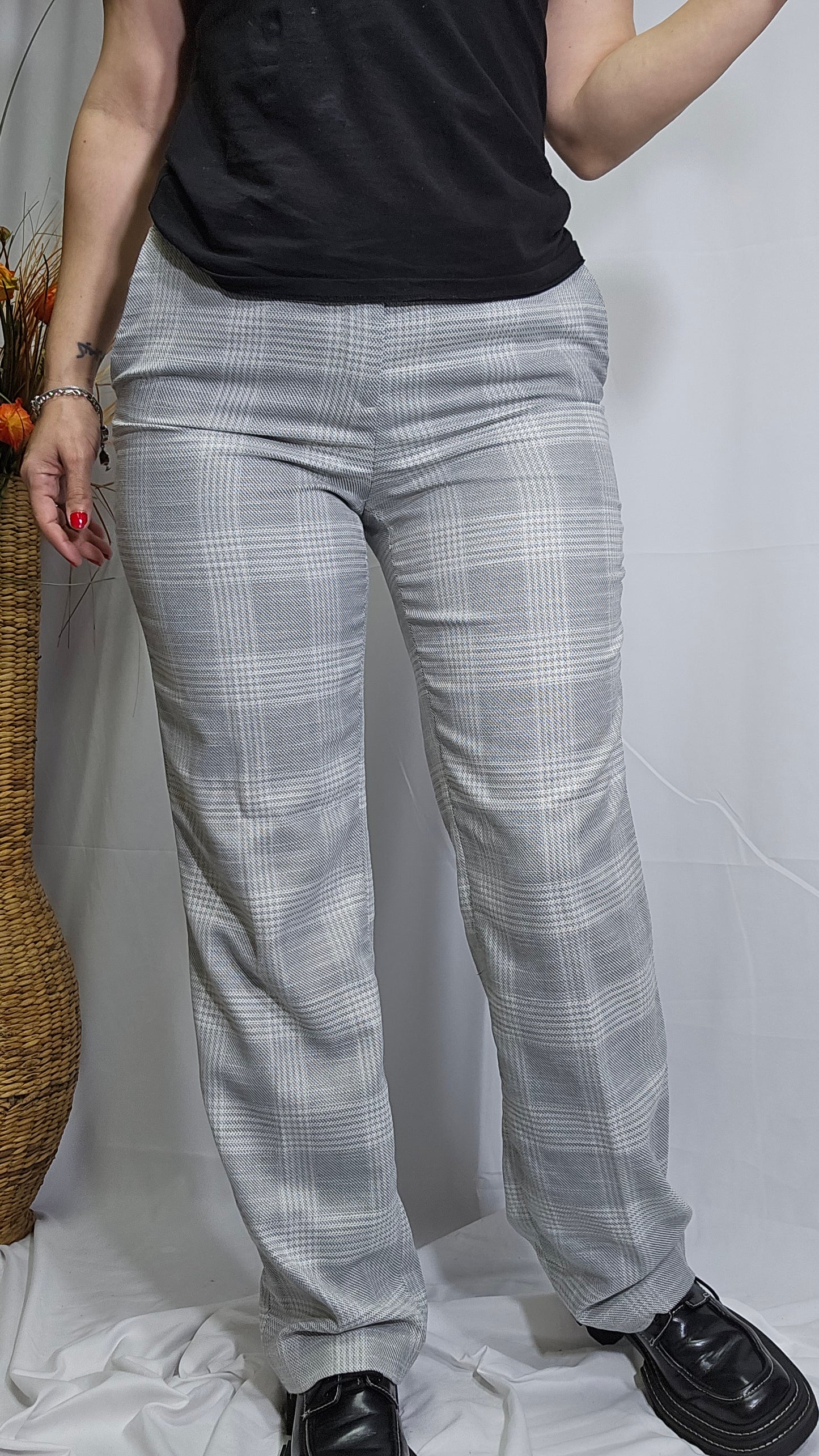 Plaid Trousers Pants - trousers