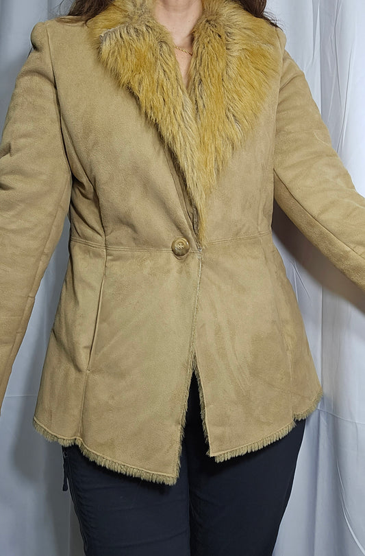 Fur Coat - Preloved Faux Fur Retro Style - just jeans  Fur Coat