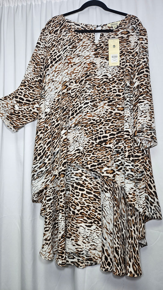 BEME Womens Animal Print Hi Lo Tunic Top Size AU 22