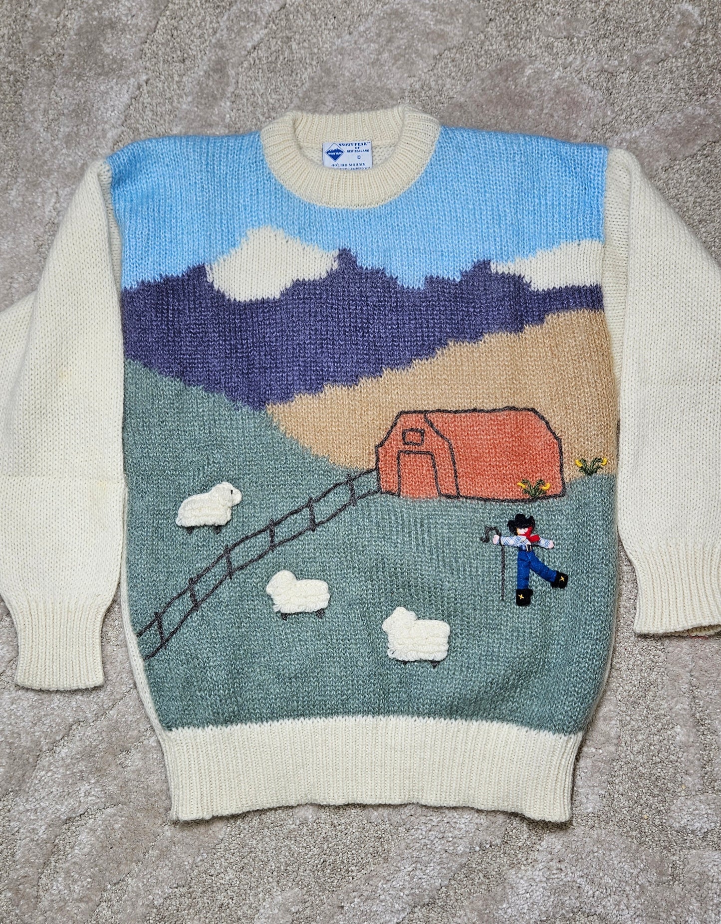 Vintage knit 40% mohair and 60% lambswool sweater