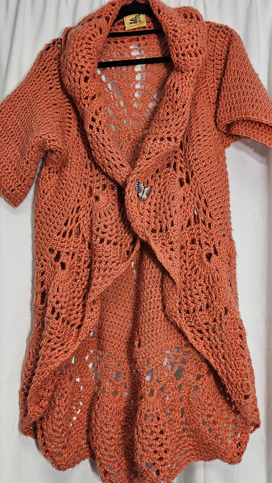 Crochet short sleeve Too - Cardigan bohemian style