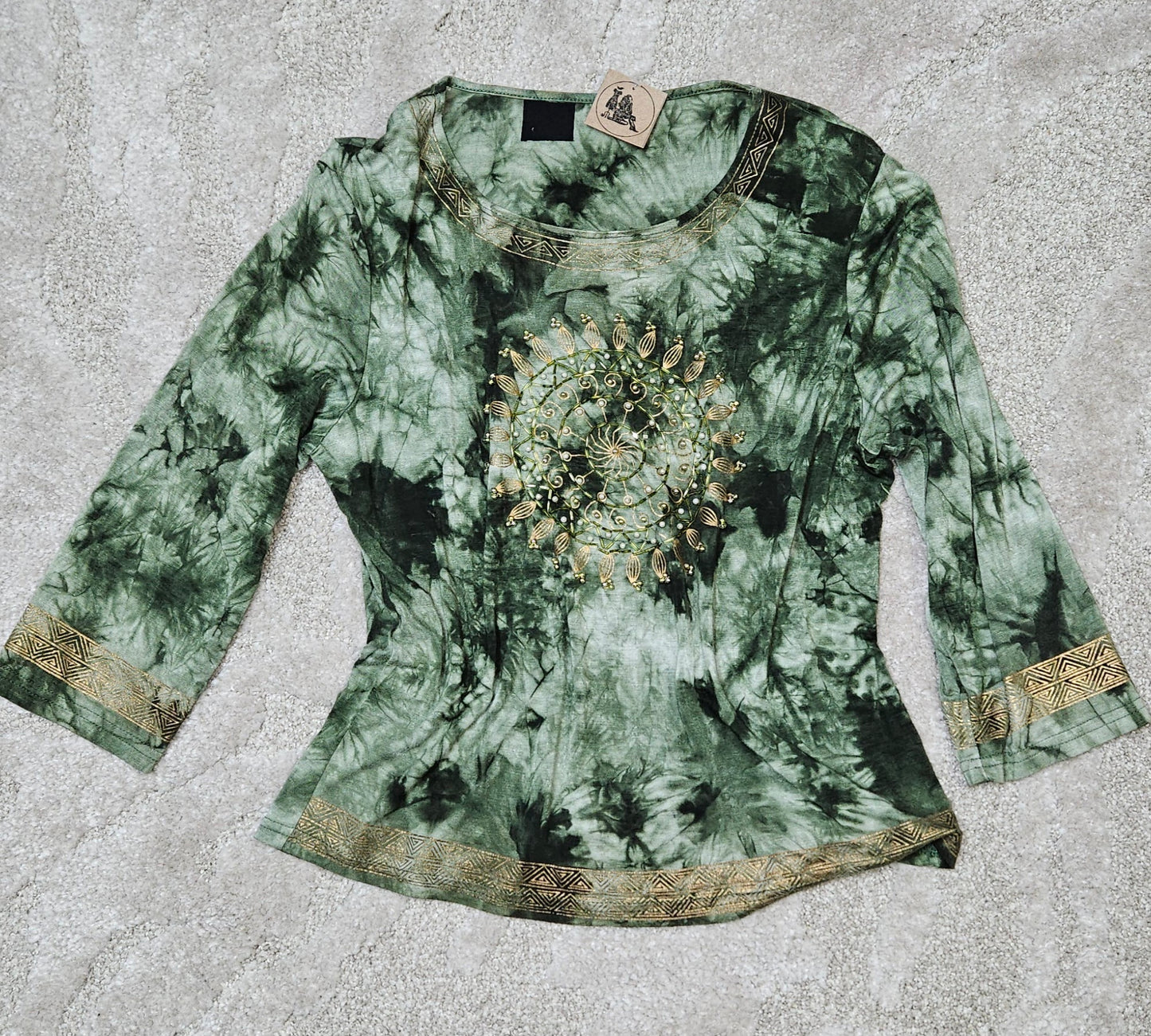 Hippie style green Top - Blouse