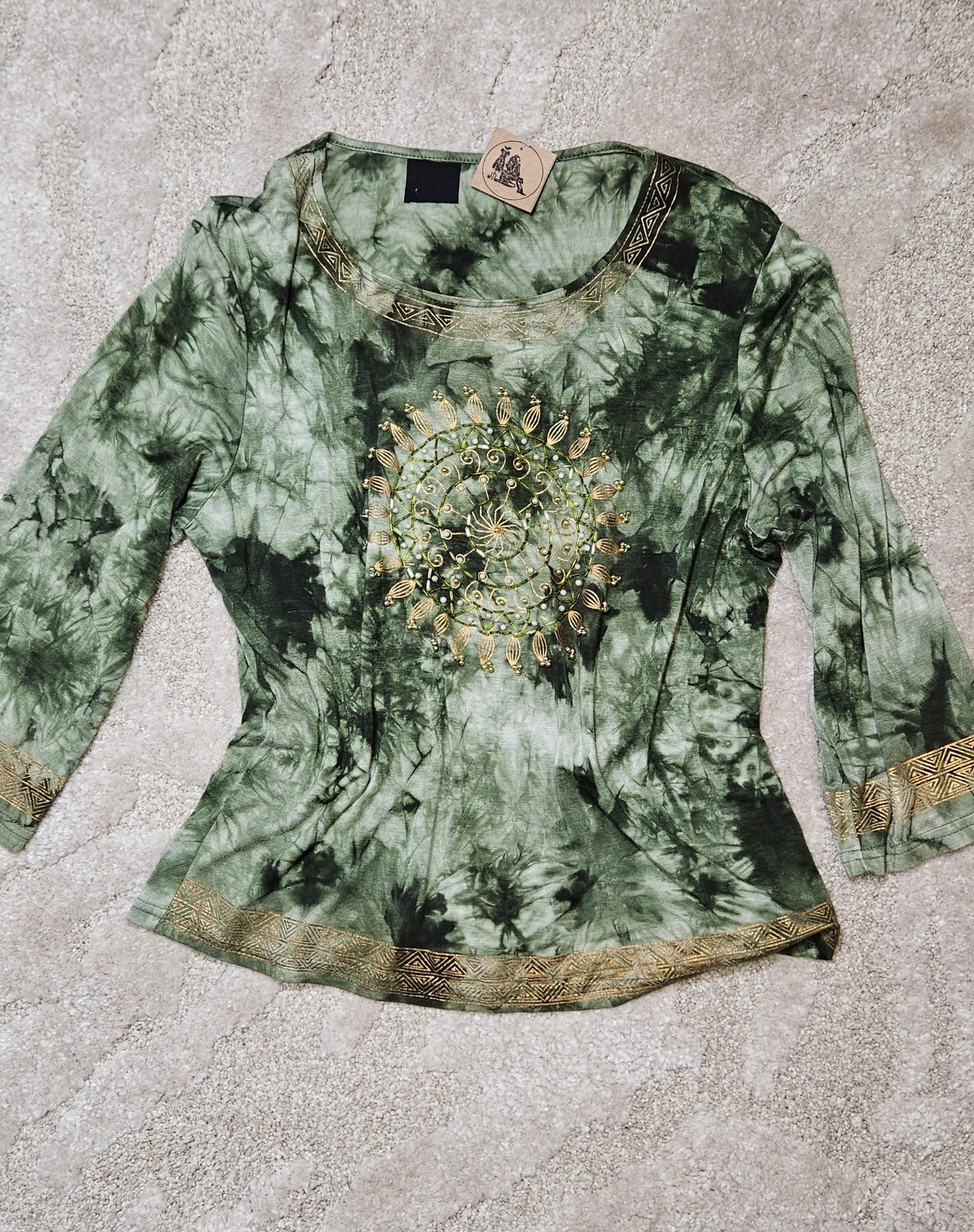 Hippie style green Top - Blouse