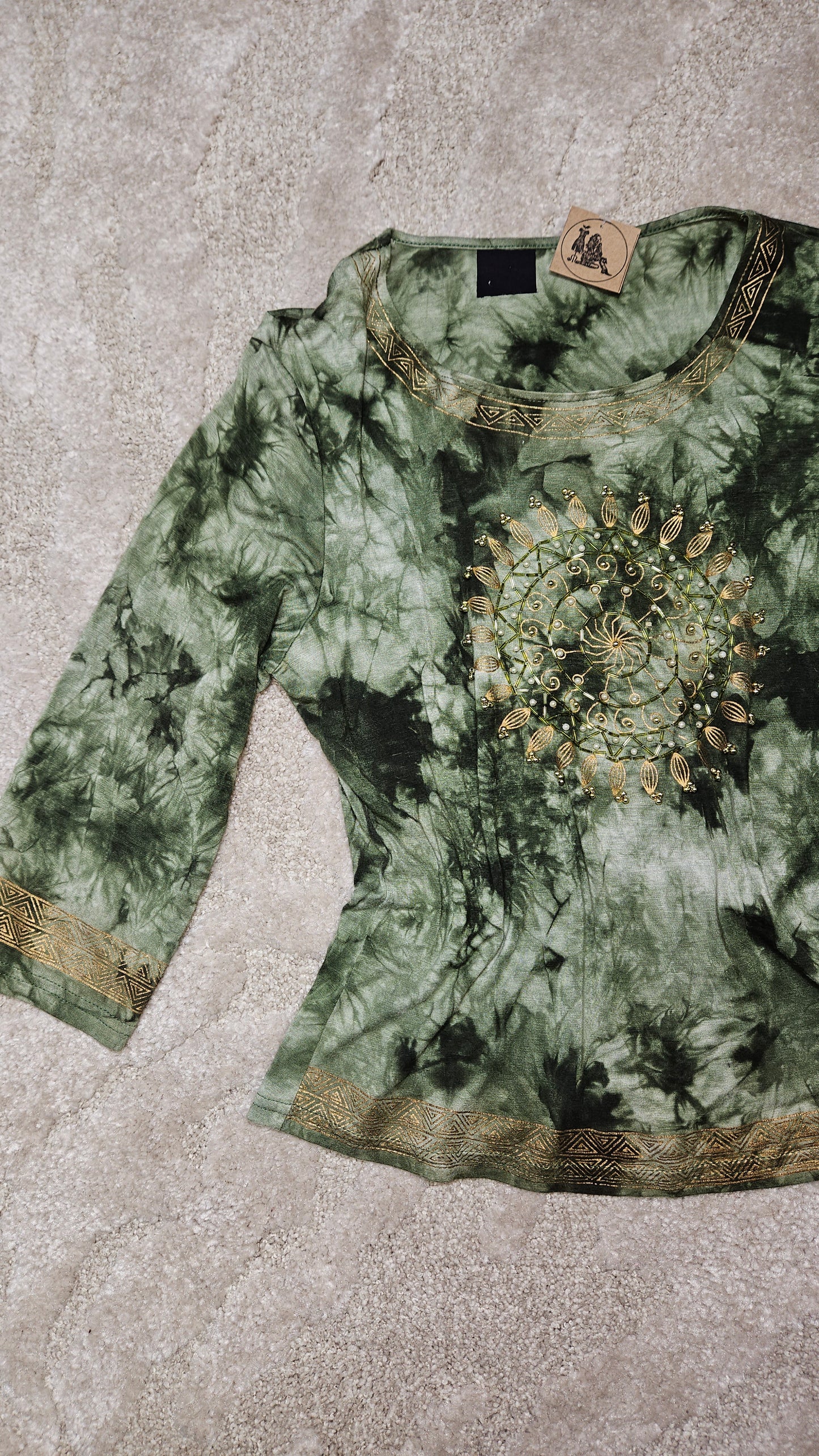 Hippie style green Top - Blouse