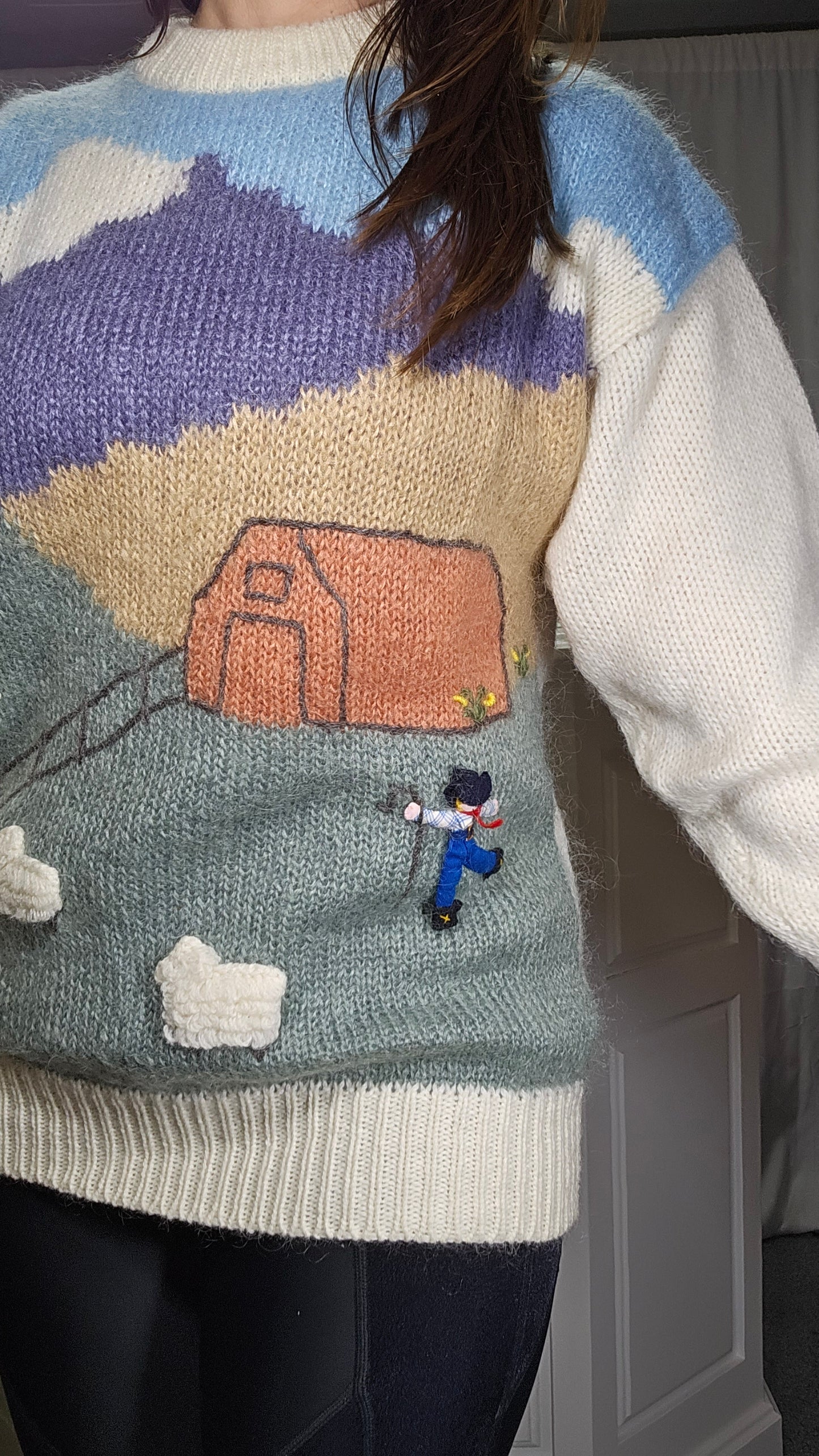 Vintage knit 40% mohair and 60% lambswool sweater