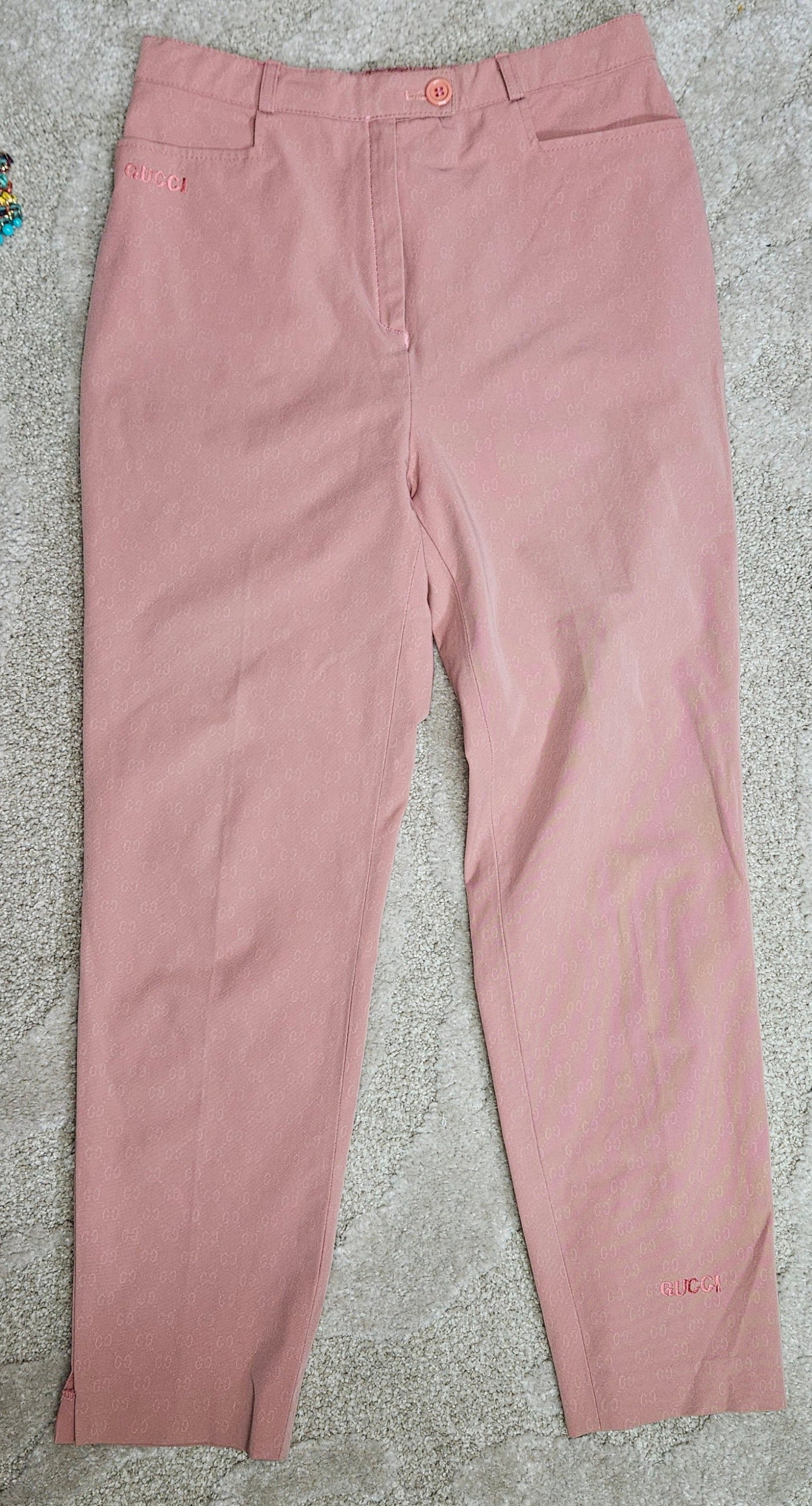 Pink straight trousers - pants with Gucci logo