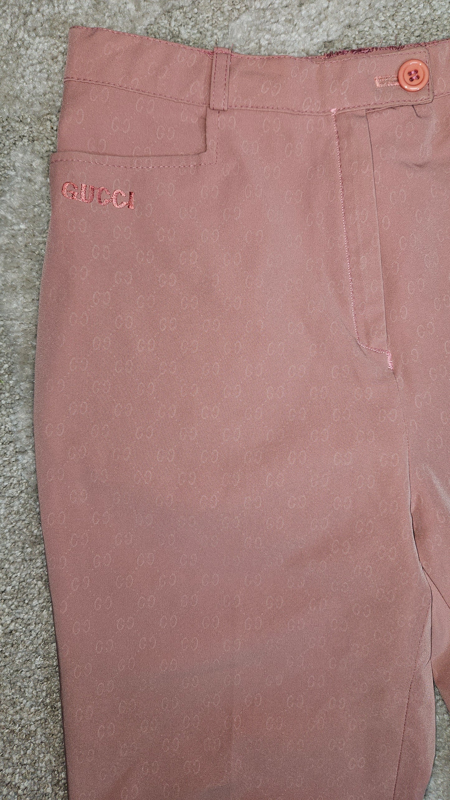 Pink straight trousers - pants with Gucci logo