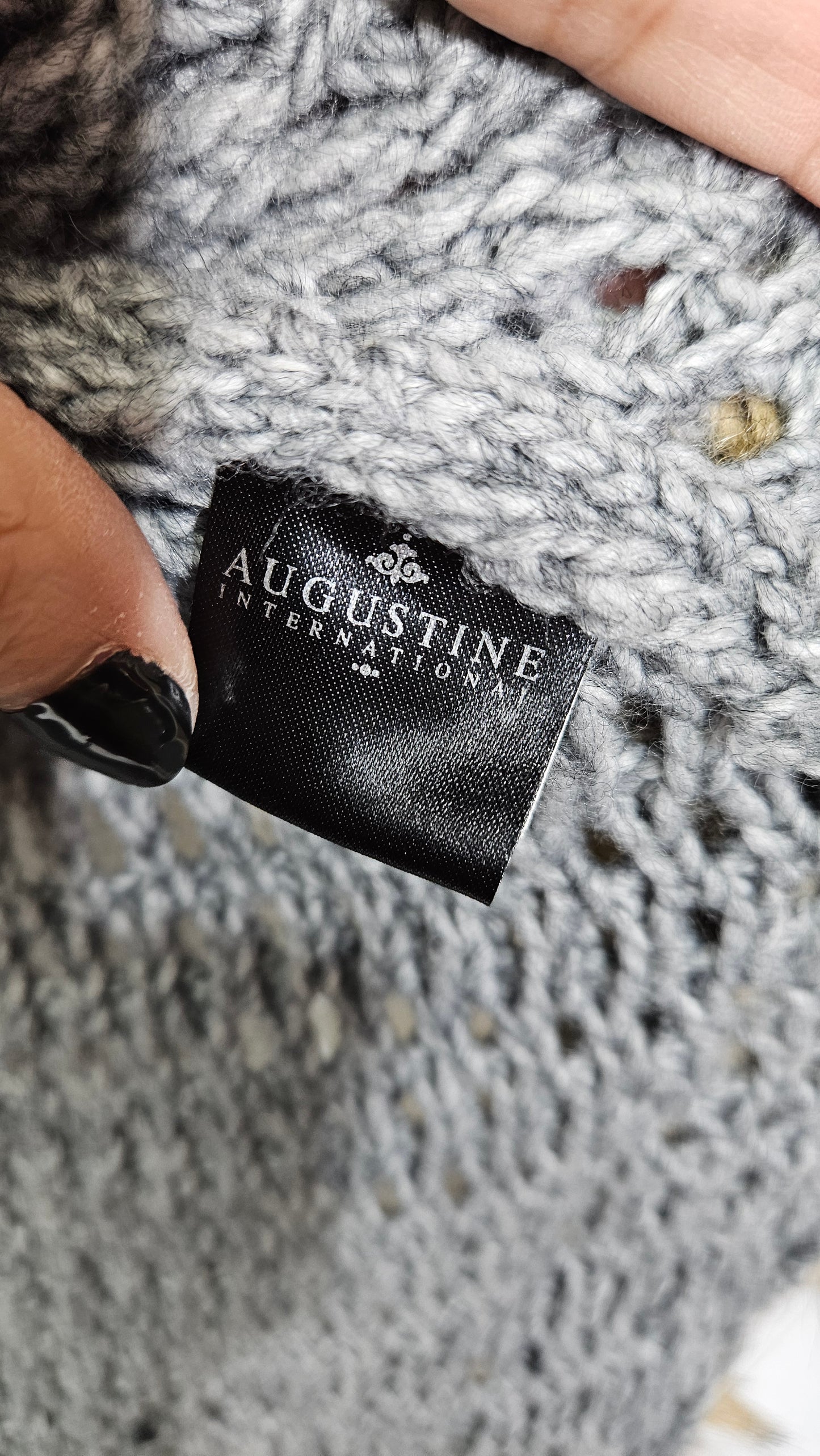 Augustine knit top Crochet Poncho Grey Augustine Poncho