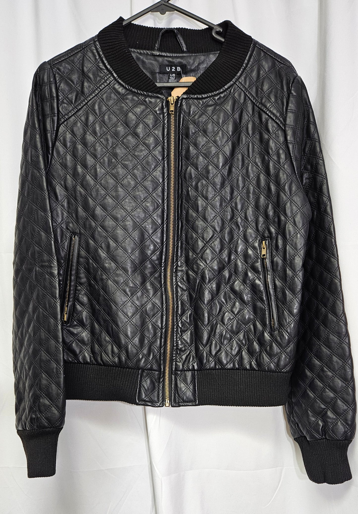 U 2 B Quilted Faux Leather Bomber