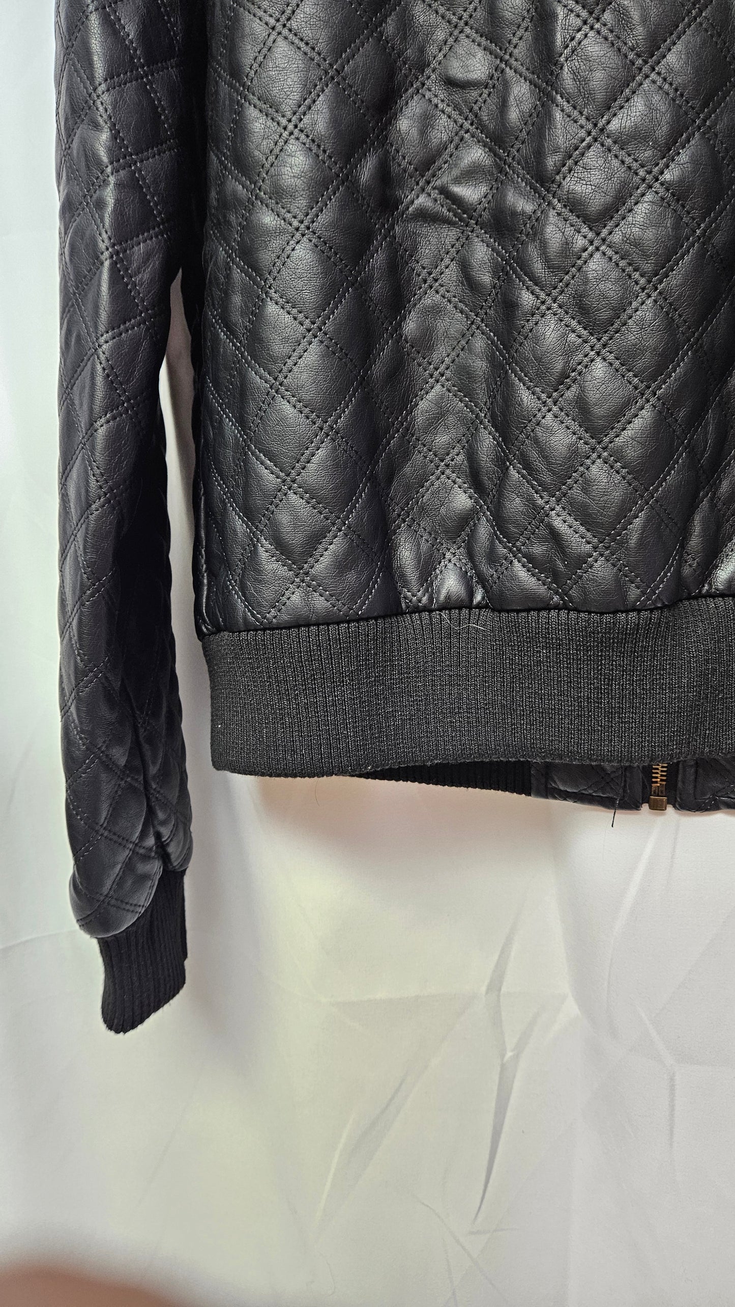 U 2 B Quilted Faux Leather Bomber