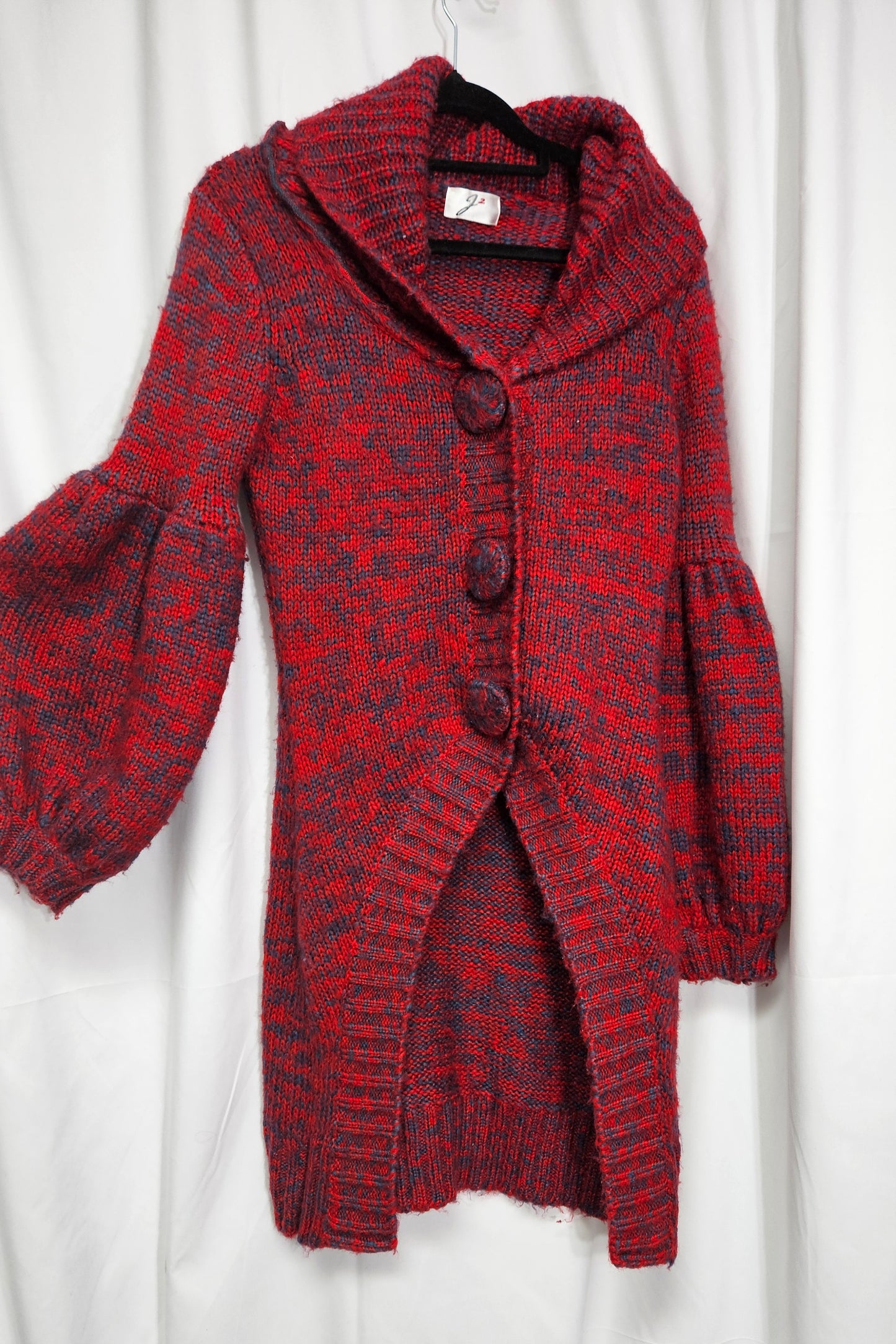 Stunning Red Knit Cardigan - Preloved Cardi Coat