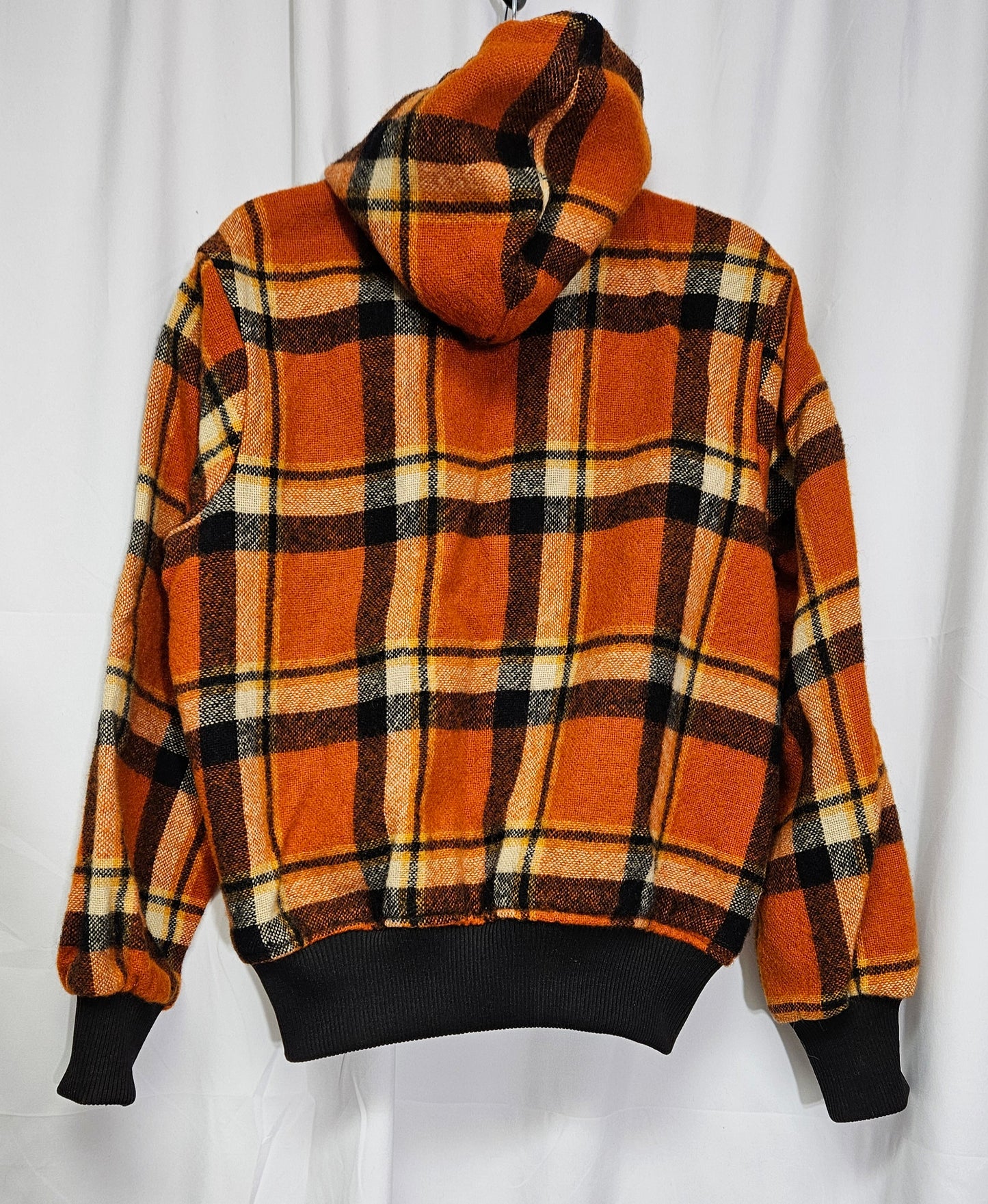 Hunters gold vintage plaid bomber jacket 100 % NZ wool