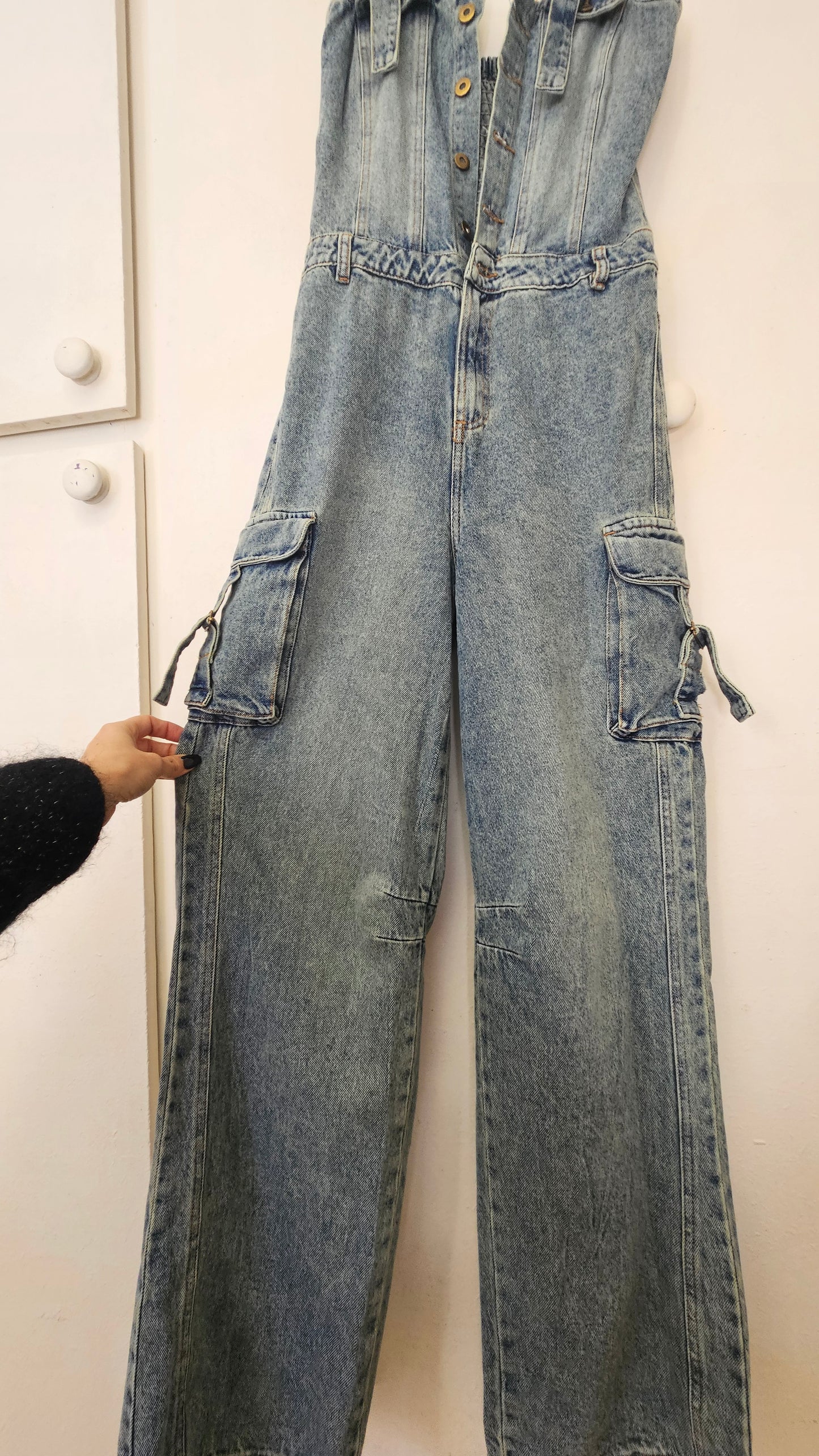 Unique Colombian Wide leg denim Jumpsuit