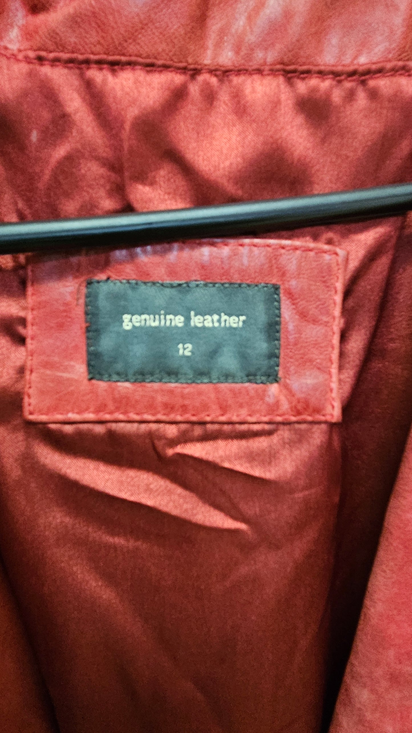 Woolworths Red skin Leather Jacket - Preloved Jacket Size 12