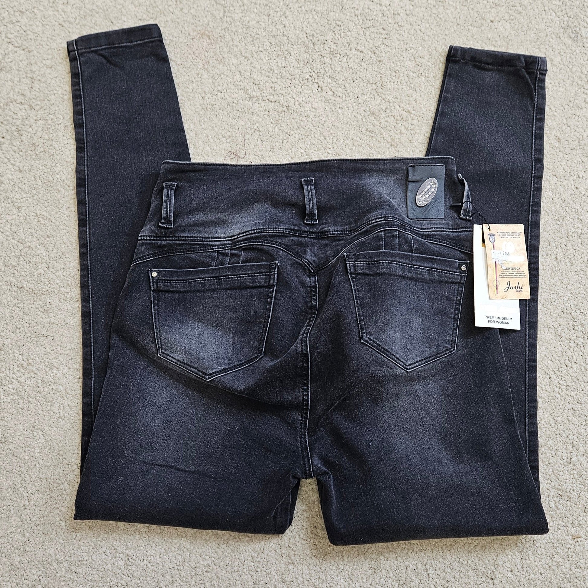 Colombian butt-lifting Denim Pants black Jeans Size 14