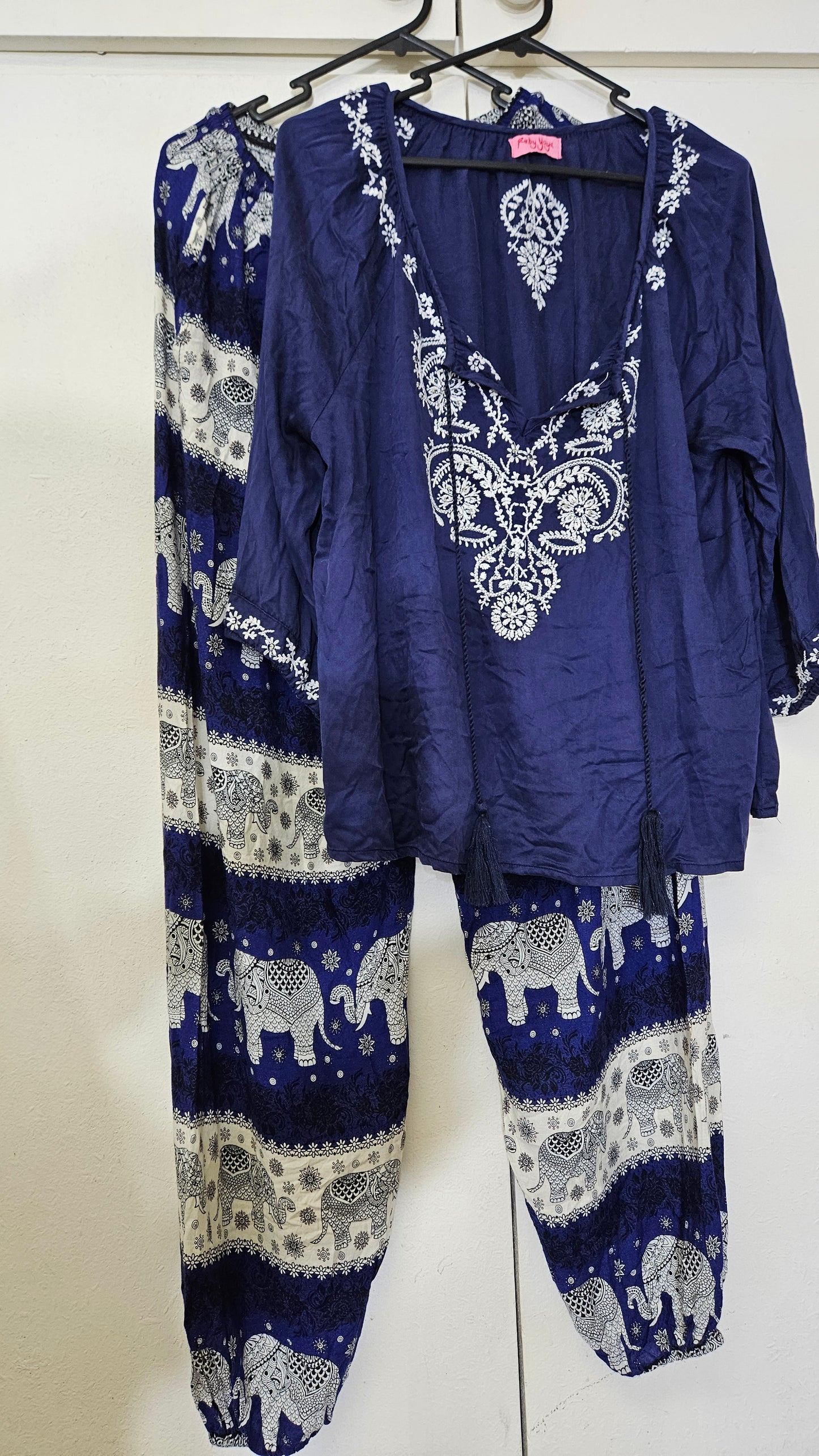 Bohemian set Palazzo Pants and blouse Top Set