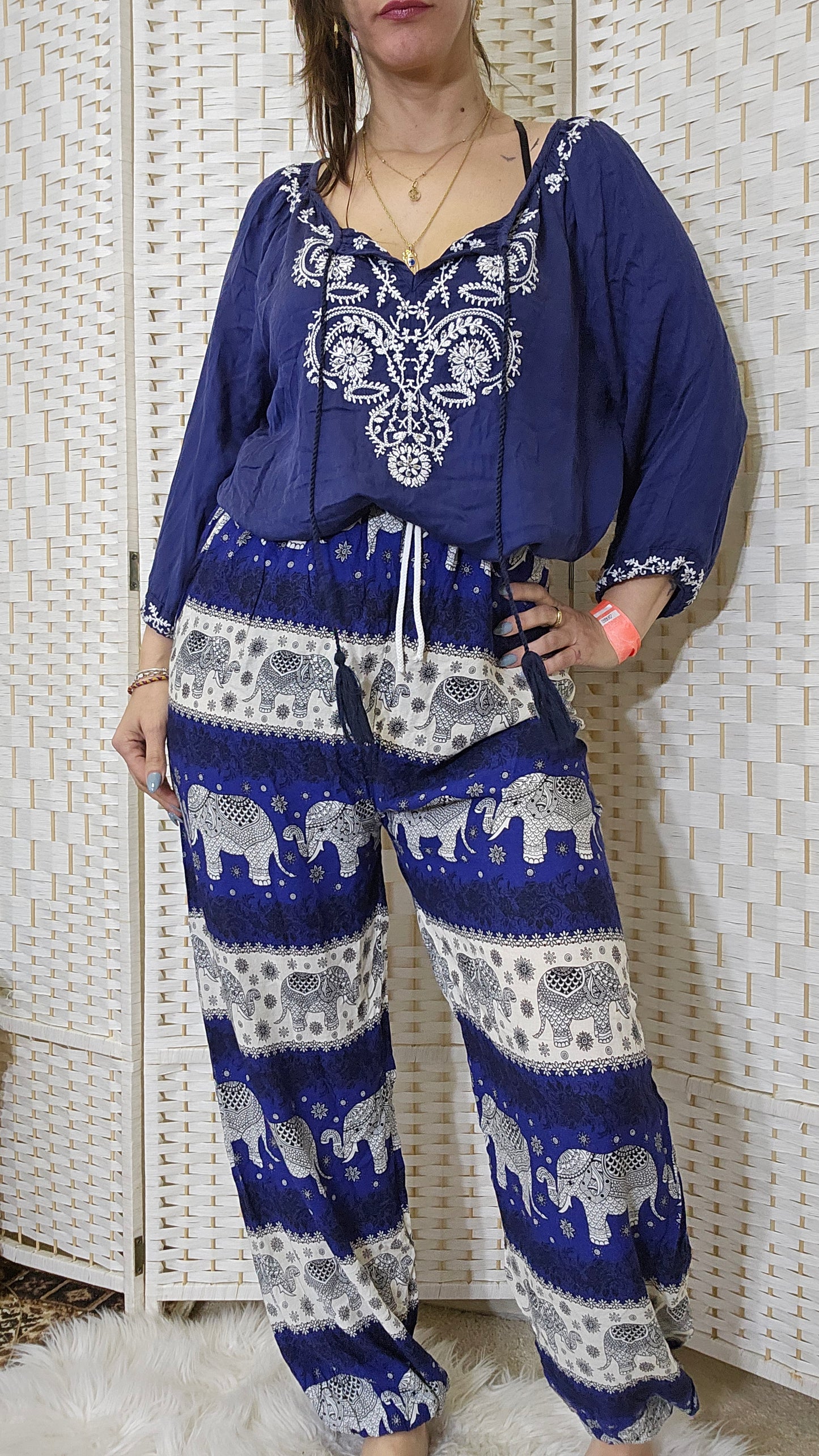 Bohemian set Palazzo Pants and blouse Top Set